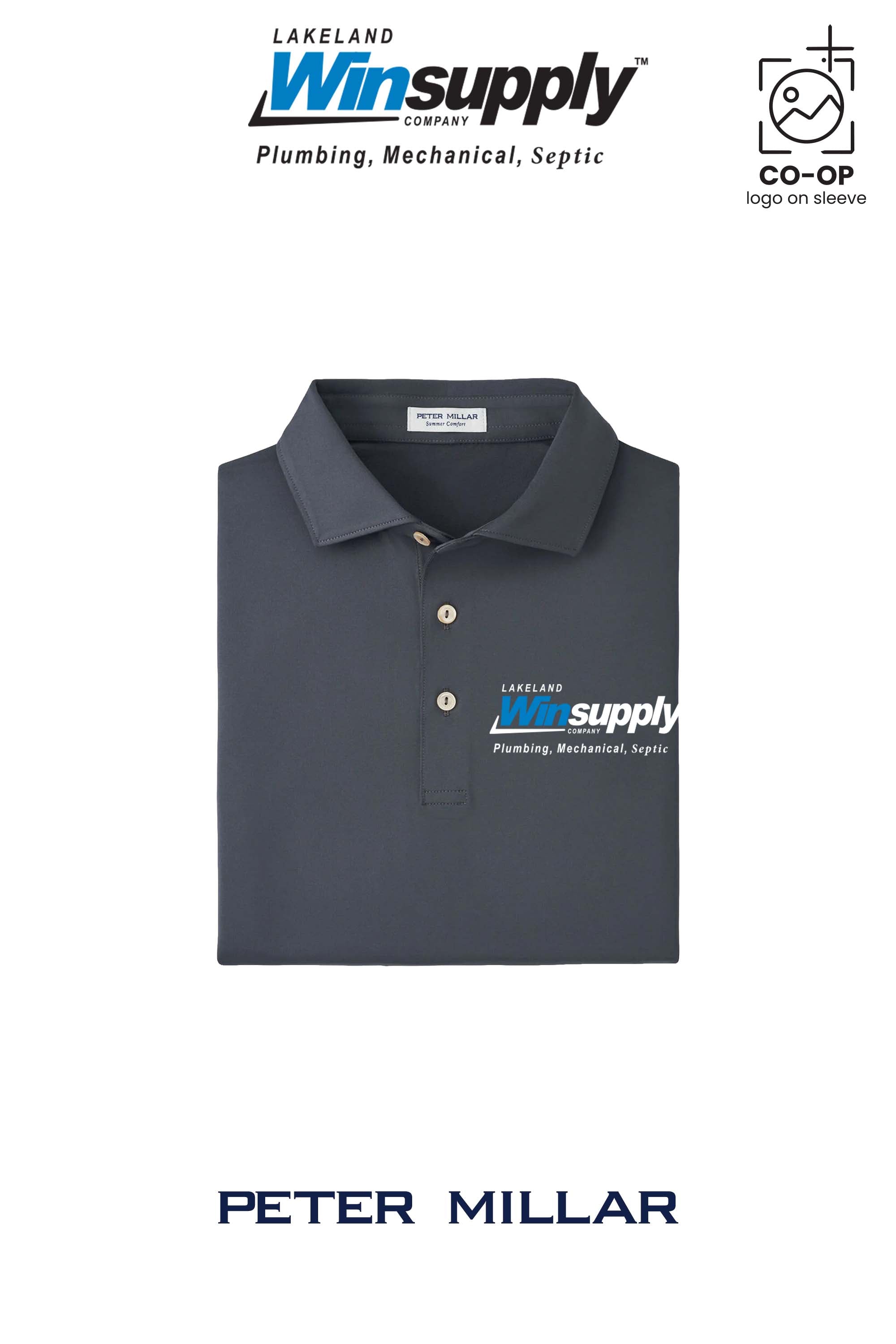 Peter Millar Mens Solid Performance Polo - Self Collar - Lakeland Winsupply