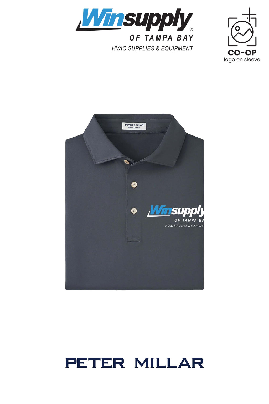 Peter Millar Mens Solid Performance Polo - Self Collar - Winsupply of Tampa Bay