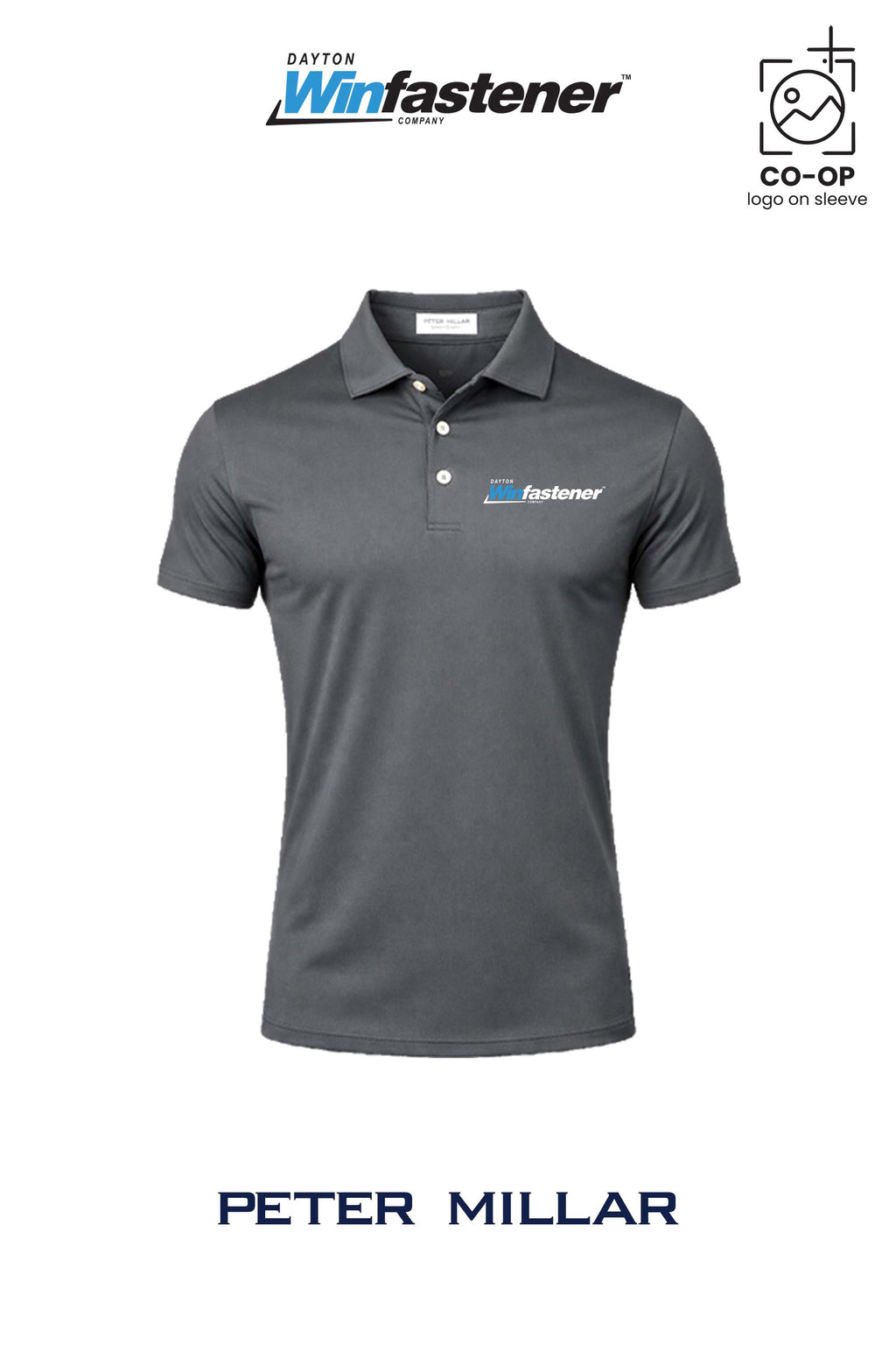 Peter Millar Mens Solid Performance Polo - Self Collar - Dayton Winfastener