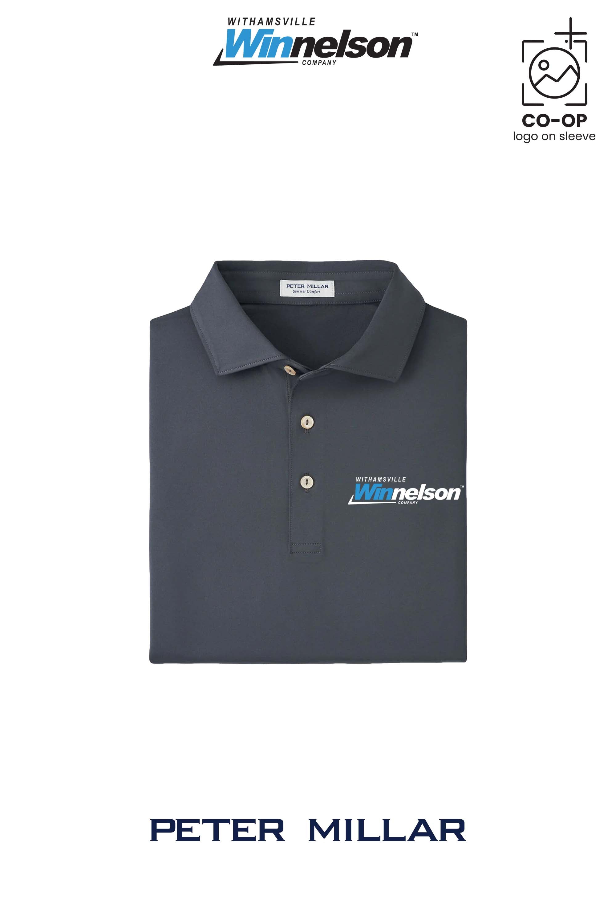 Peter Millar Mens Solid Performance Polo - Self Collar - Withamsville Winnelson