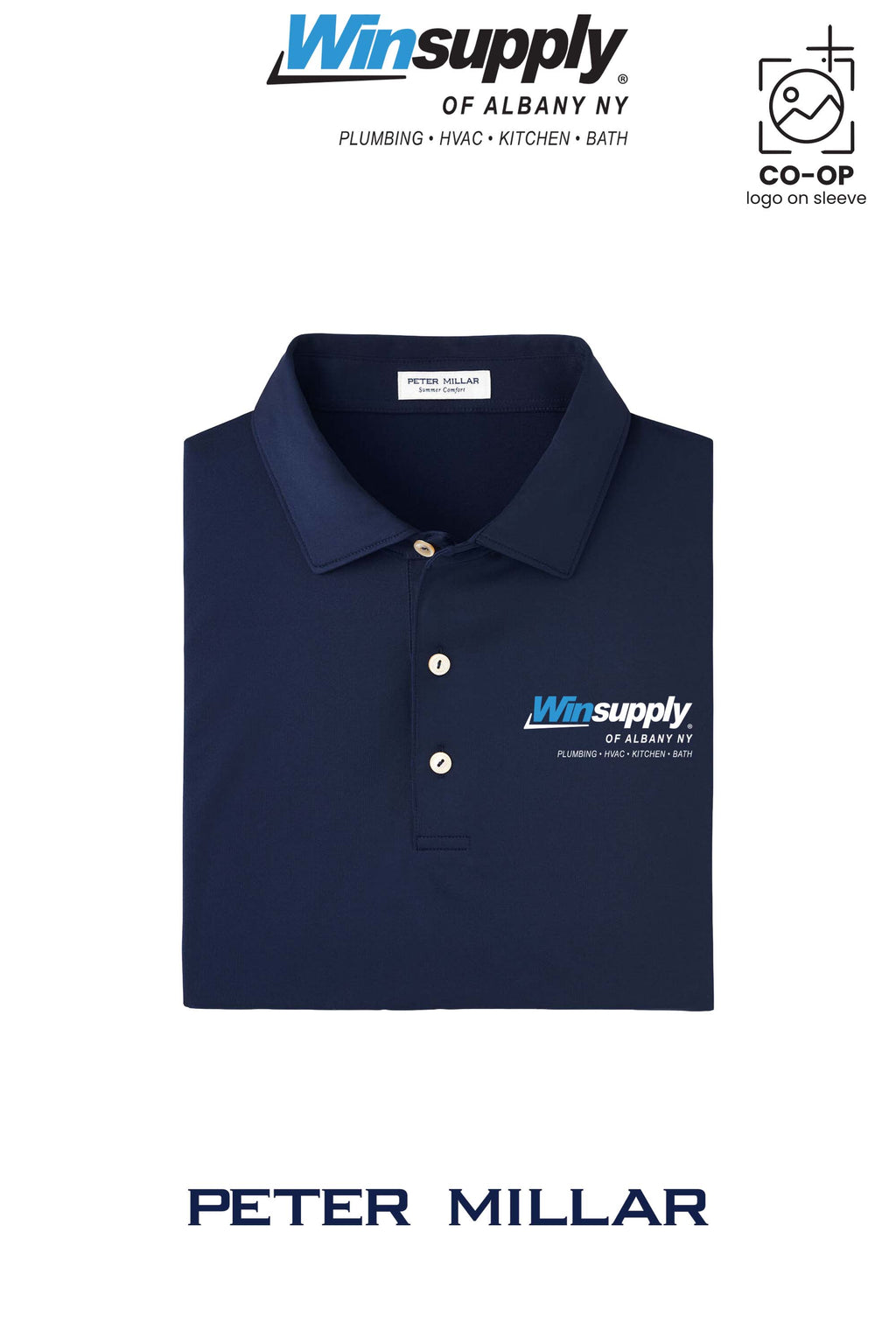 Peter Millar Mens Solid Performance Polo - Self Collar - Winsupply of Albany NY
