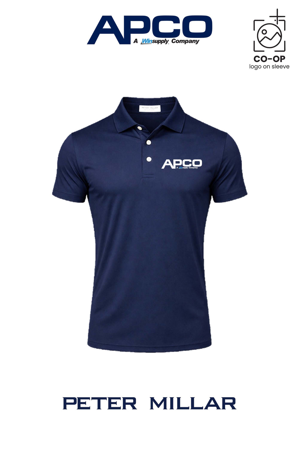 Peter Millar Mens Solid Performance Polo - Self Collar - APCO Supply - Indianapolis