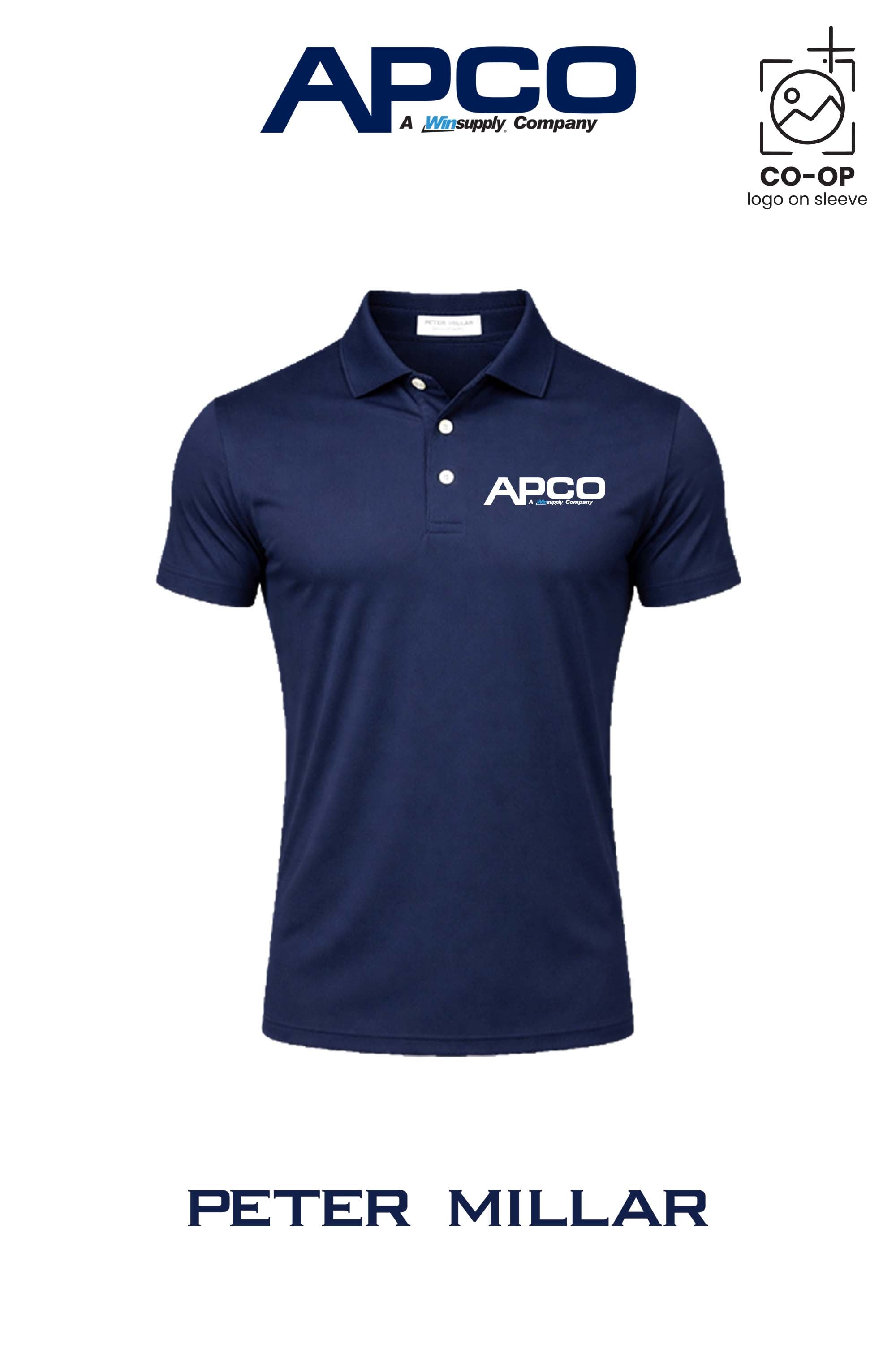 Peter Millar Mens Solid Performance Polo - Self Collar - APCO Supply - Indianapolis