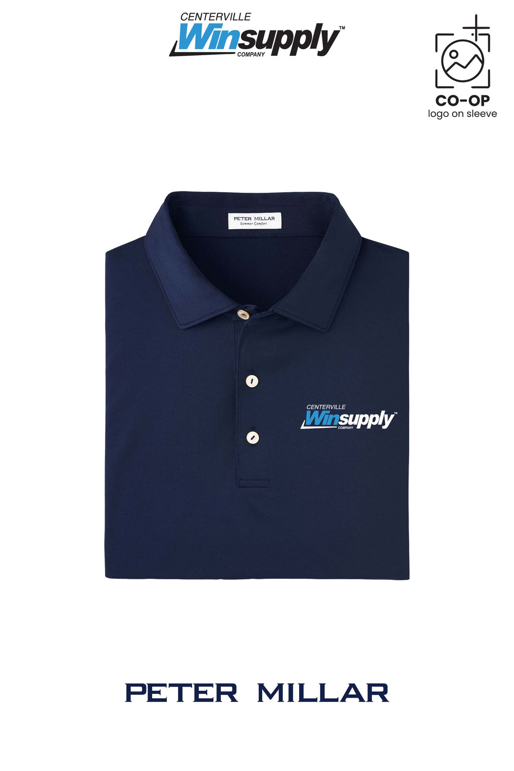 Peter Millar Mens Solid Performance Polo - Self Collar - Winsupply Centerville OH