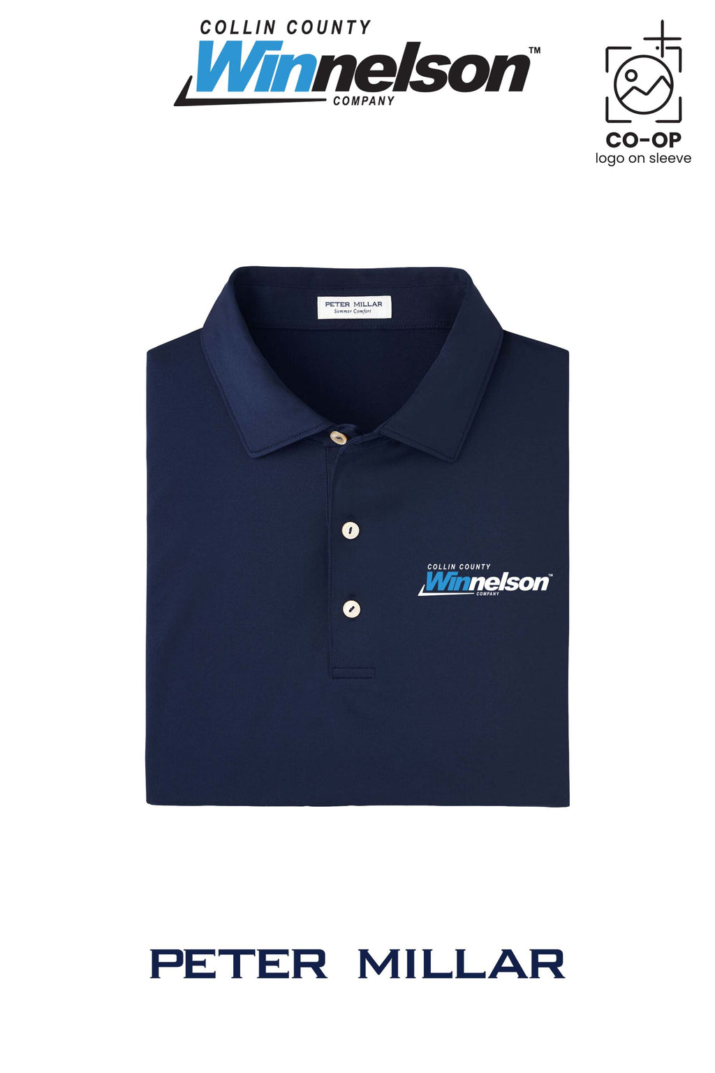 Peter Millar Mens Solid Performance Polo - Self Collar - Collin County Winnelson