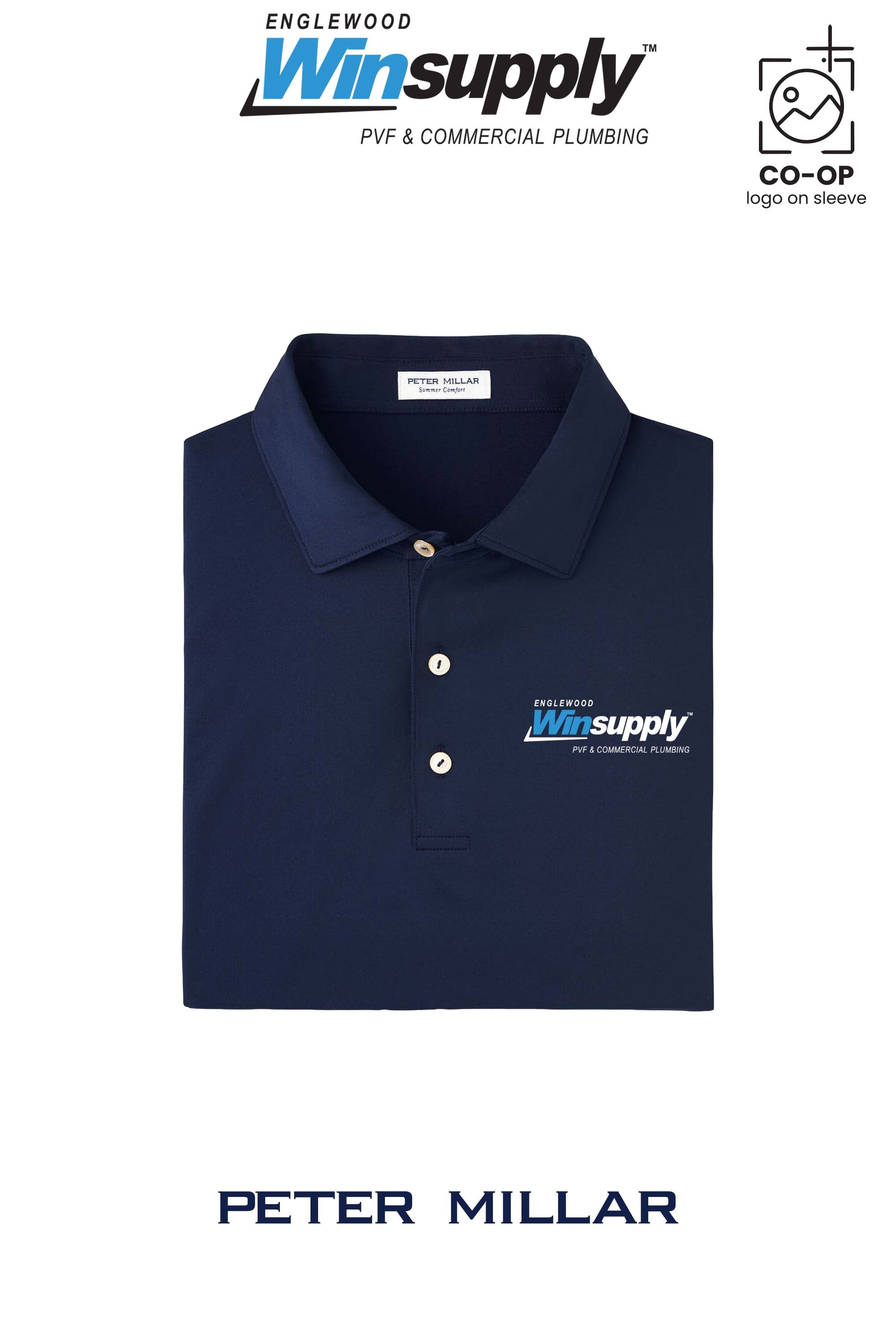 Peter Millar Mens Solid Performance Polo - Self Collar - Englewood Winsupply