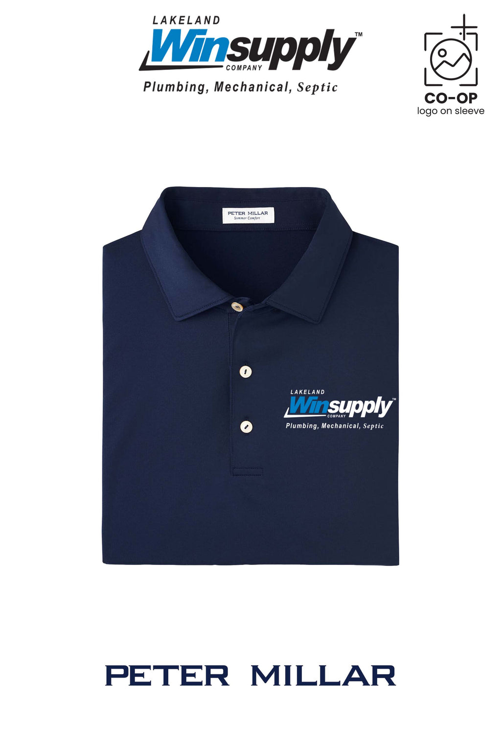 Peter Millar Mens Solid Performance Polo - Self Collar - Lakeland Winsupply