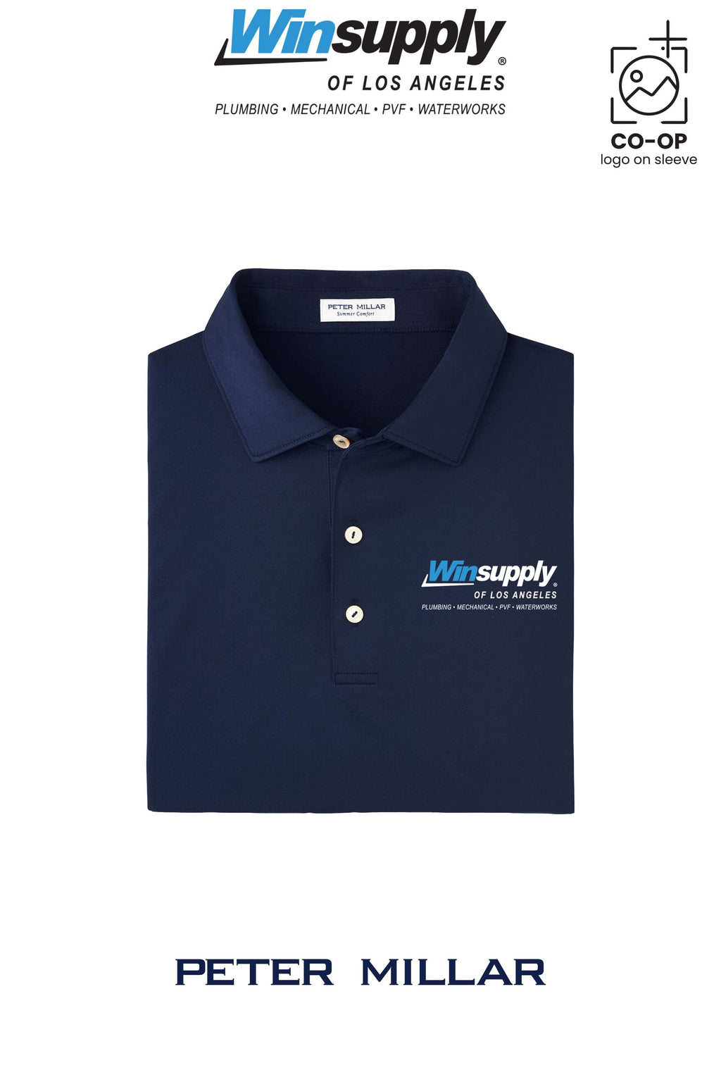 Peter Millar Mens Solid Performance Polo - Self Collar - Winsupply of Los Angeles