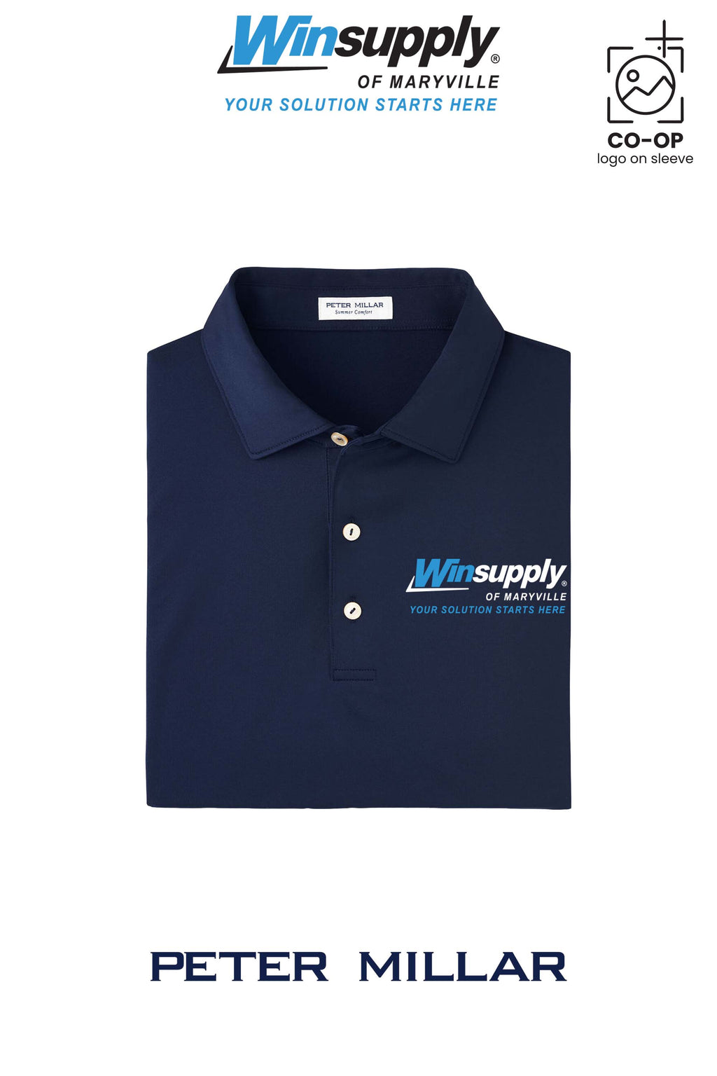 Peter Millar Mens Solid Performance Polo - Self Collar - Winsupply of Maryville