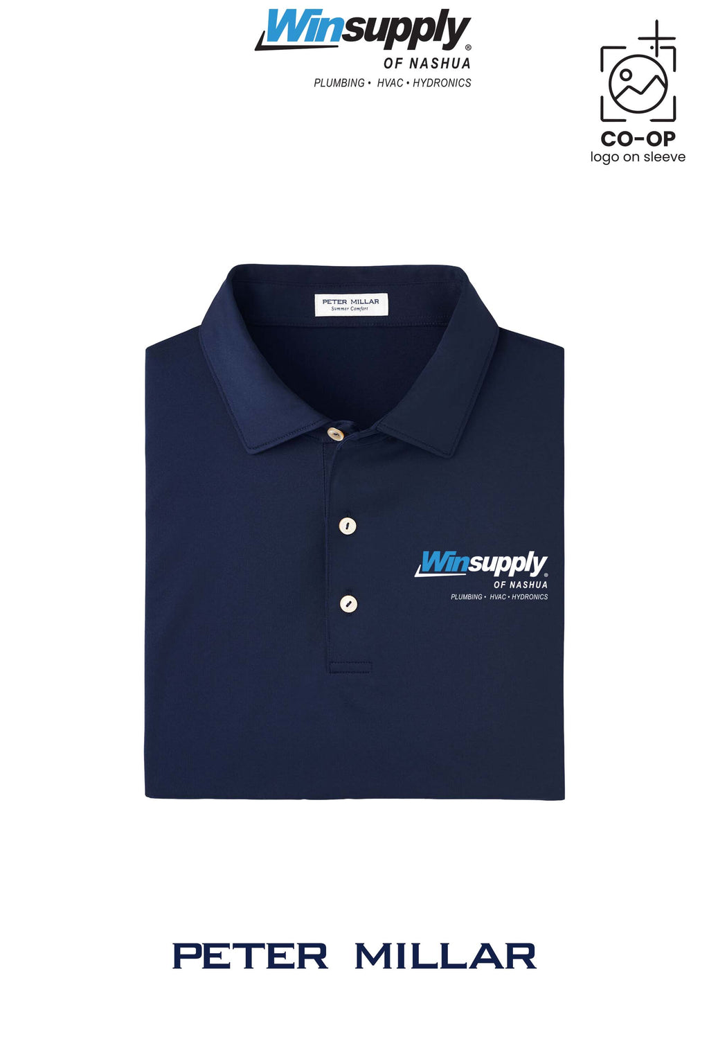 Peter Millar Mens Solid Performance Polo - Self Collar - Winsupply of Nashua