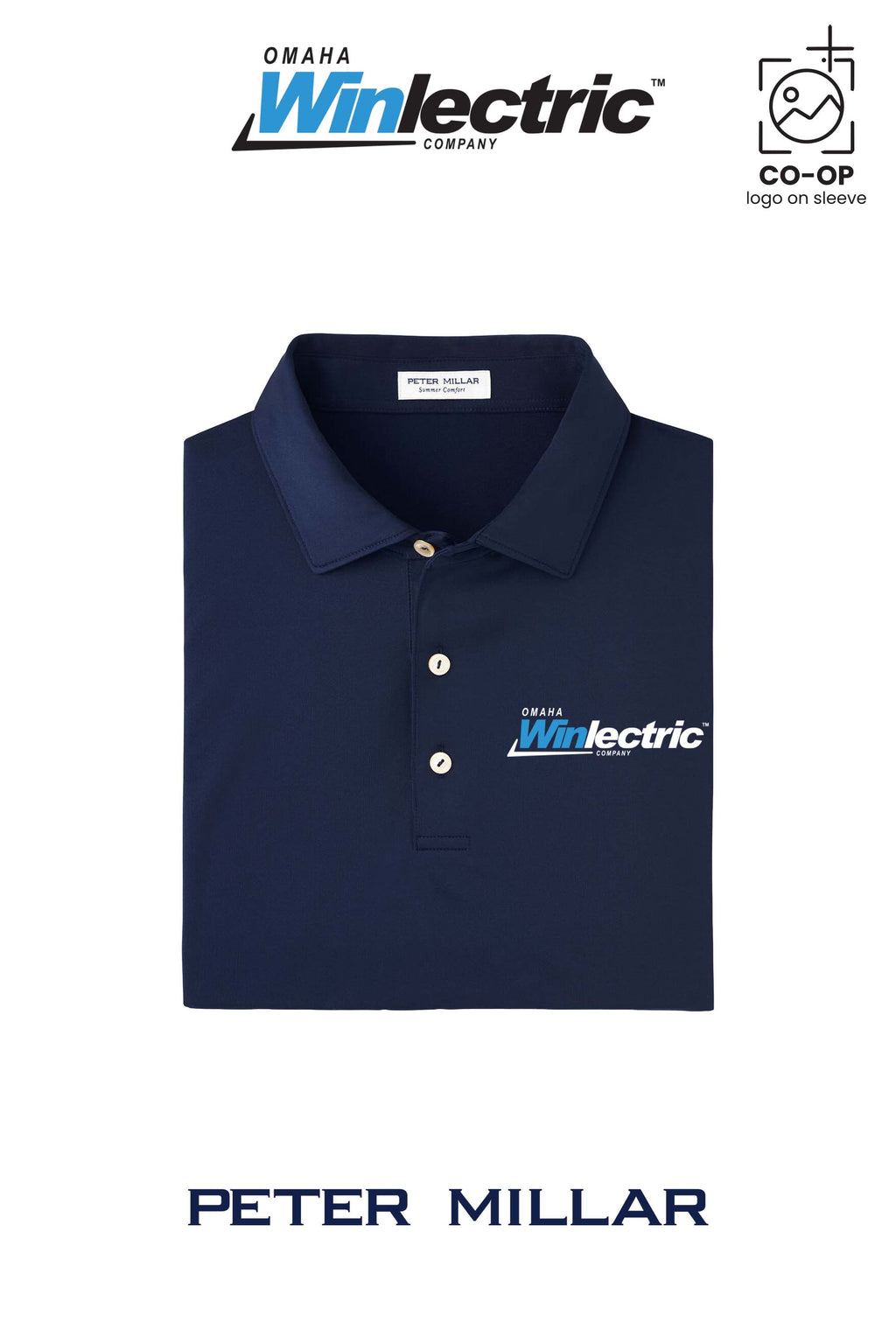 Peter Millar Mens Solid Performance Polo - Self Collar - Omaha Winlectric