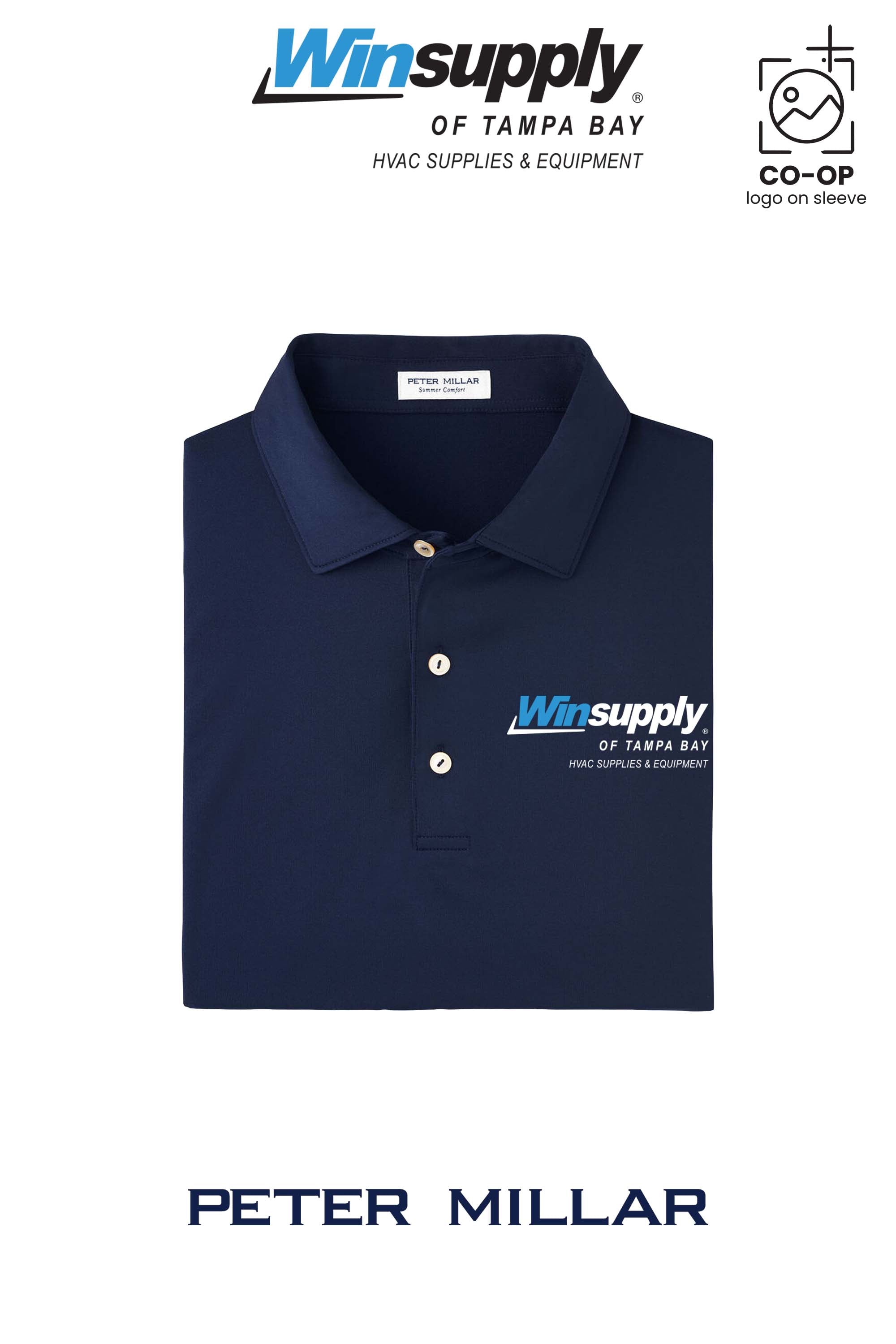 Peter Millar Mens Solid Performance Polo - Self Collar - Winsupply of Tampa Bay