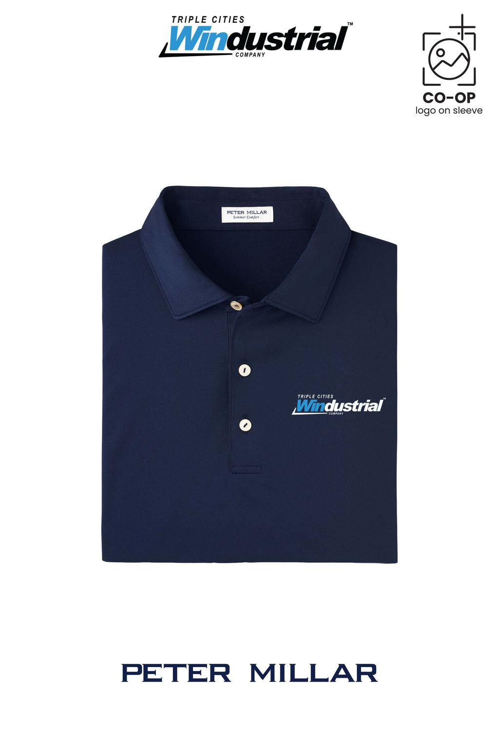 Peter Millar Mens Solid Performance Polo - Self Collar - Windustrial Triple Cities