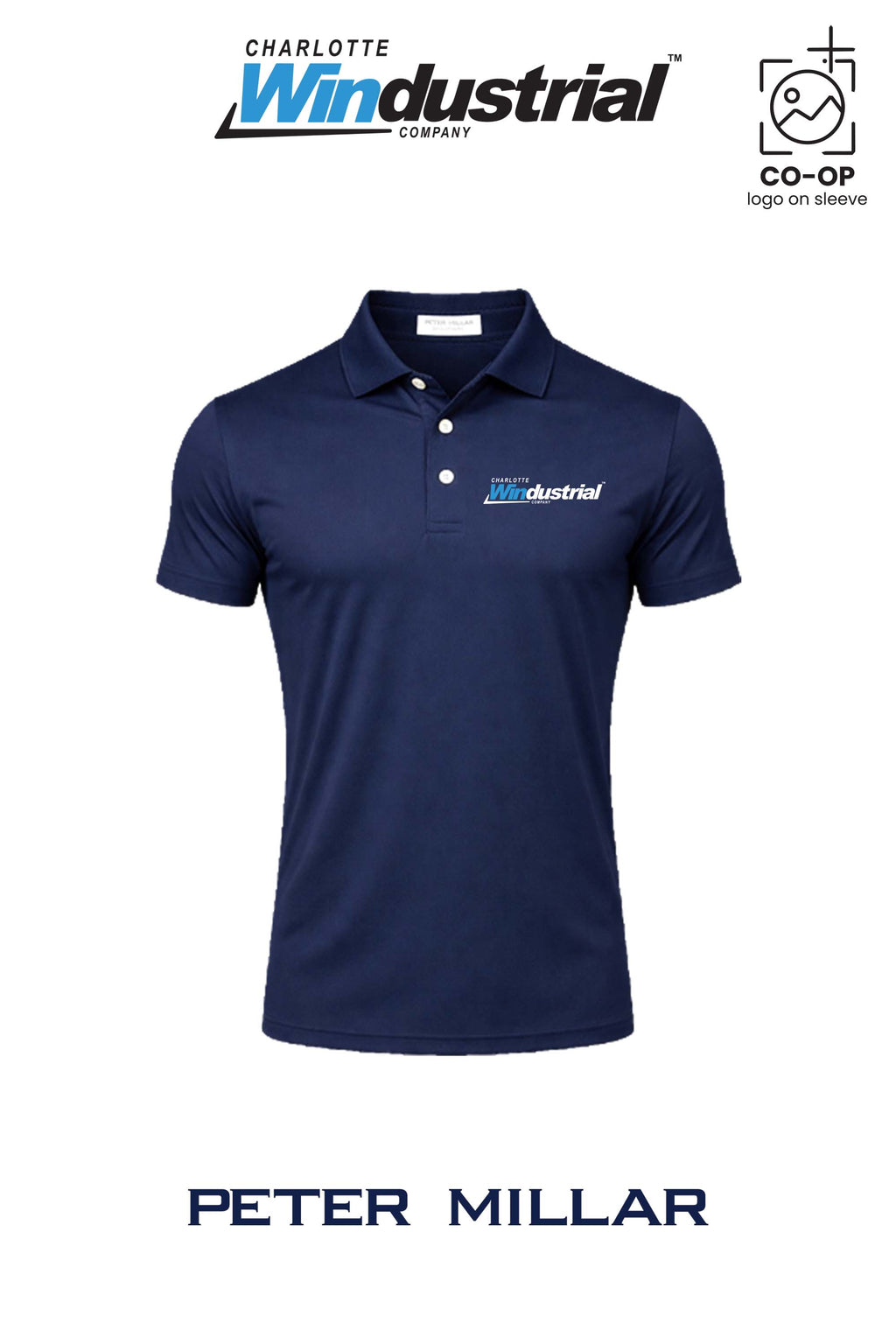 Peter Millar Mens Solid Performance Polo - Self Collar - Charlotte Windustrial