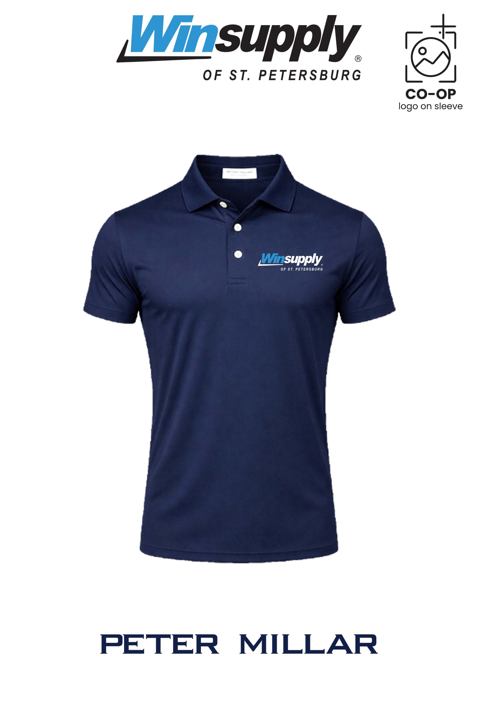 Peter Millar Mens Solid Performance Polo - Self Collar - Winsupply of St. Petersburg