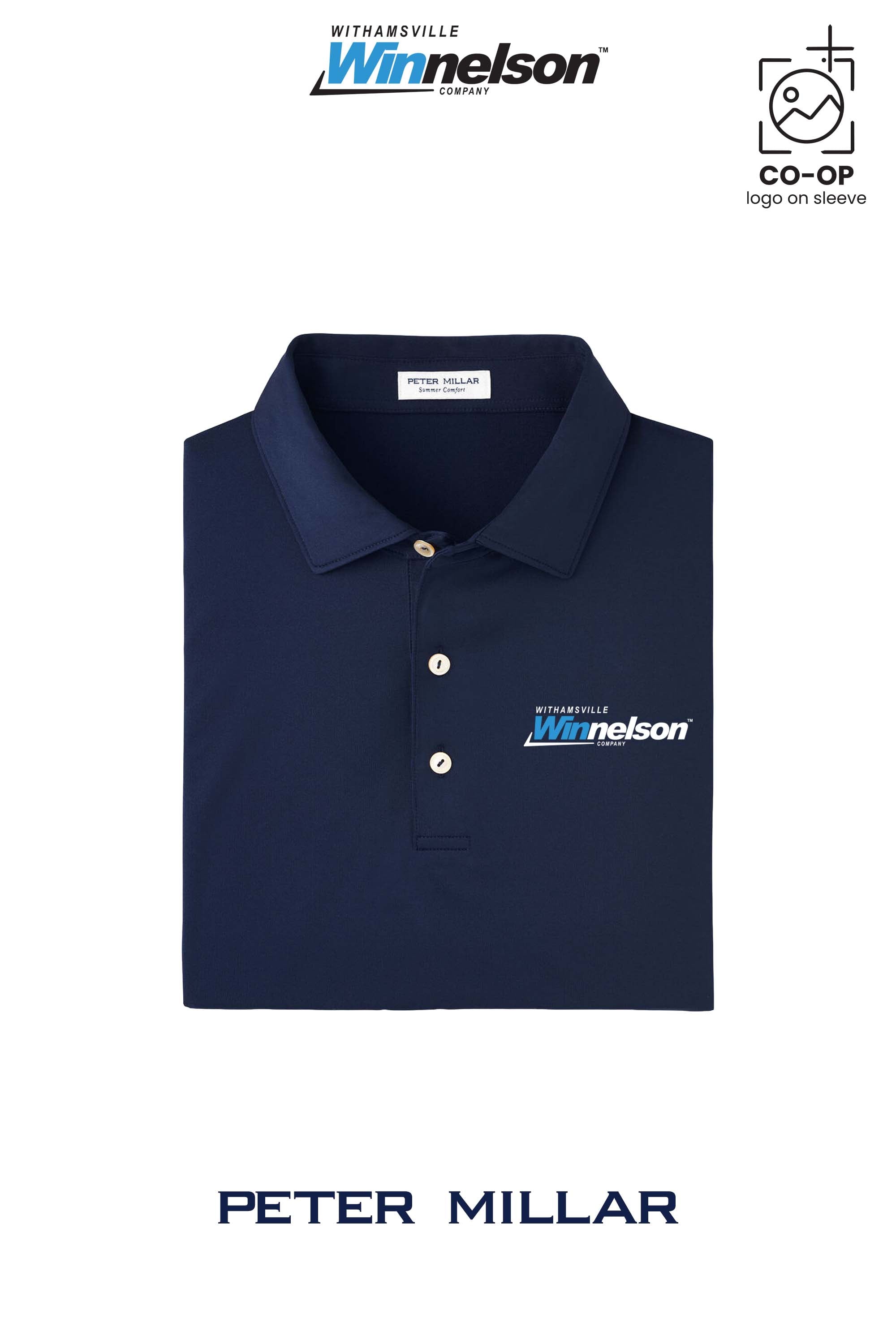 Peter Millar Mens Solid Performance Polo - Self Collar - Withamsville Winnelson