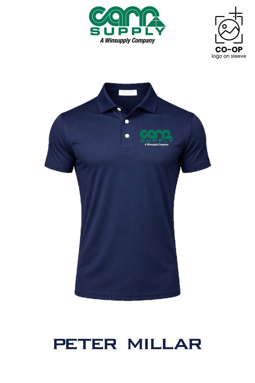 Peter Millar Mens Solid Performance Polo - Self Collar - Carr Supply - Athens