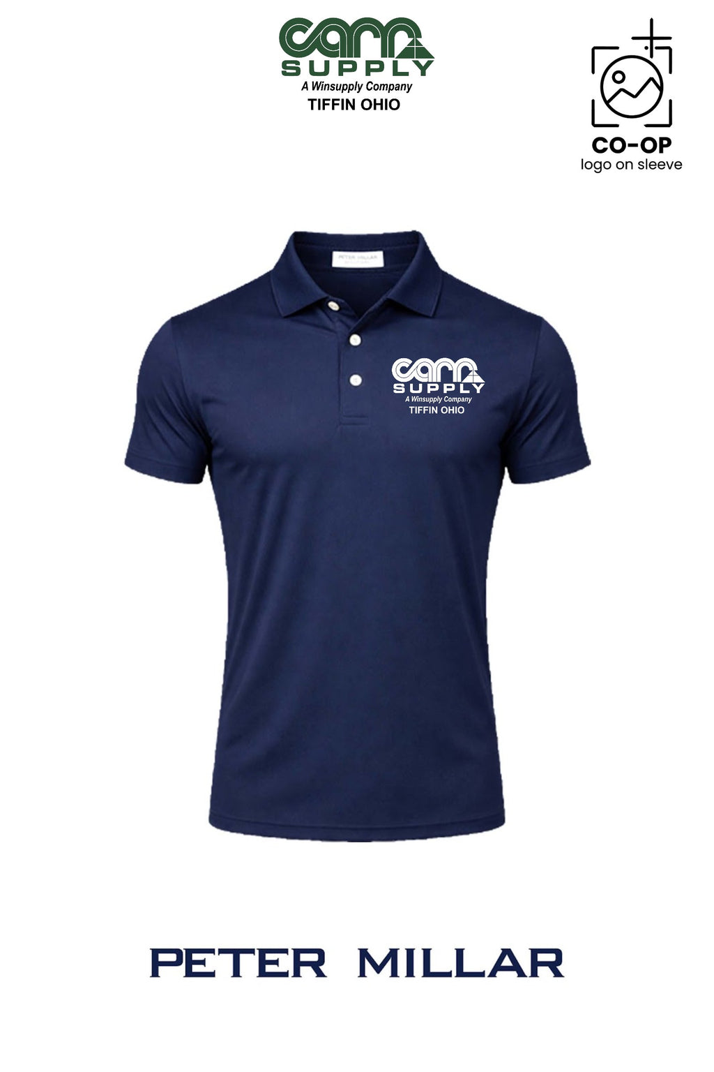 Peter Millar Mens Solid Performance Polo - Self Collar - Carr Supply - Tiffin
