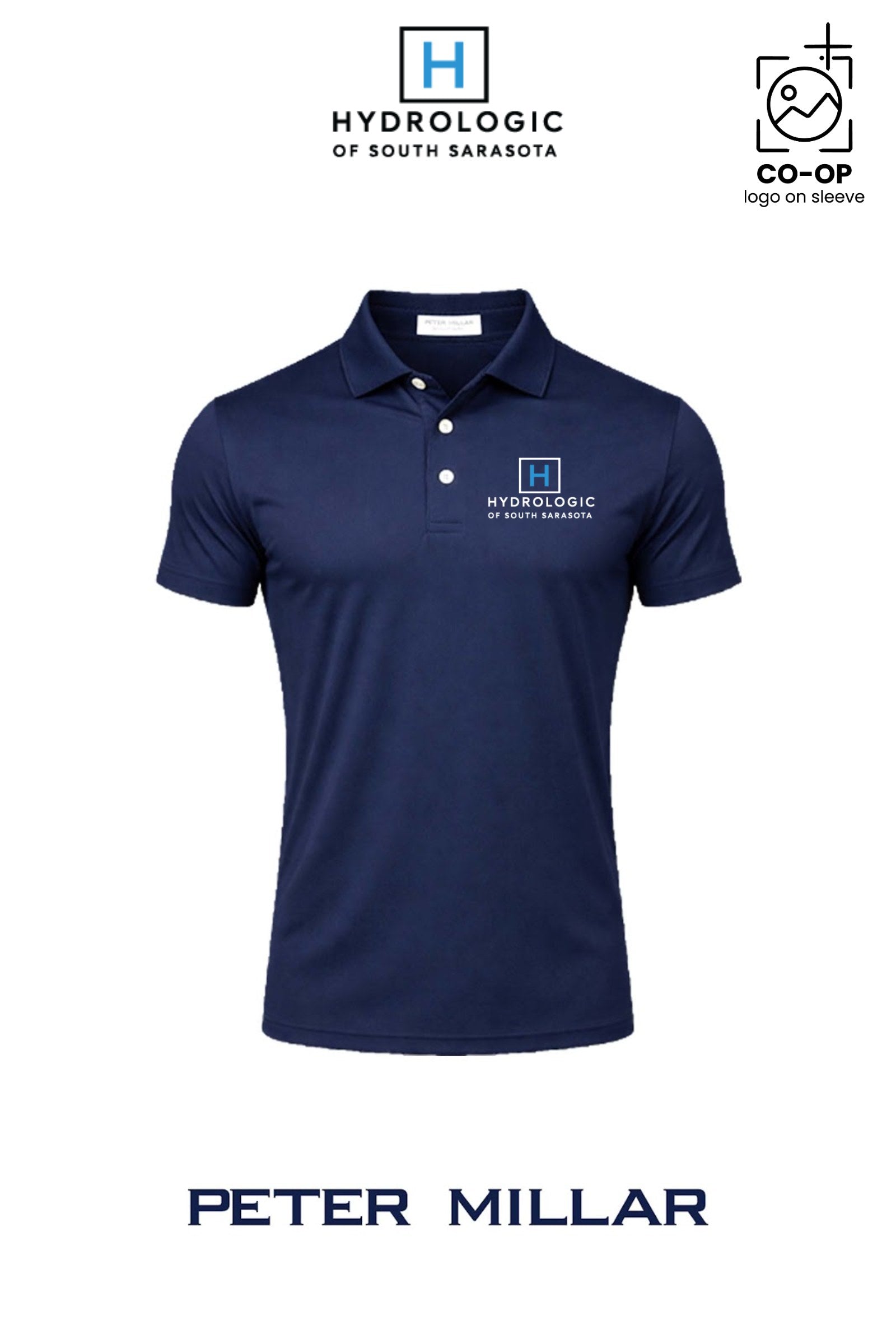 Peter Millar Mens Solid Performance Polo - Self Collar - Winsupply Sarasota FL Co.