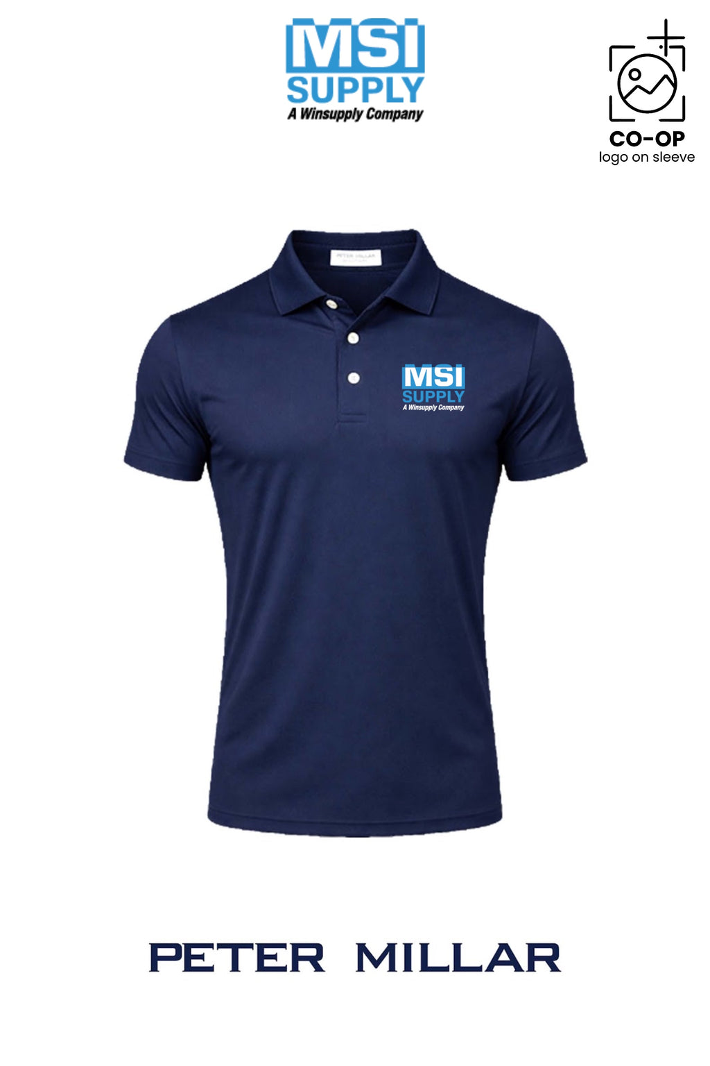 Peter Millar Mens Solid Performance Polo - Self Collar - MSI Supply Houston