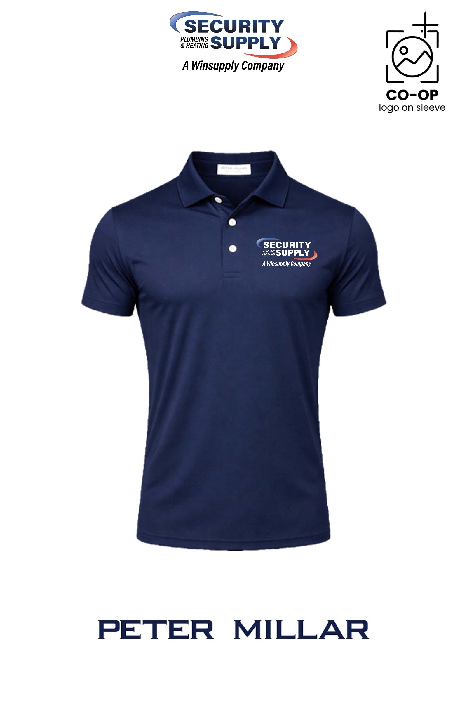 Peter Millar Mens Solid Performance Polo - Self Collar - SPHS Watertown