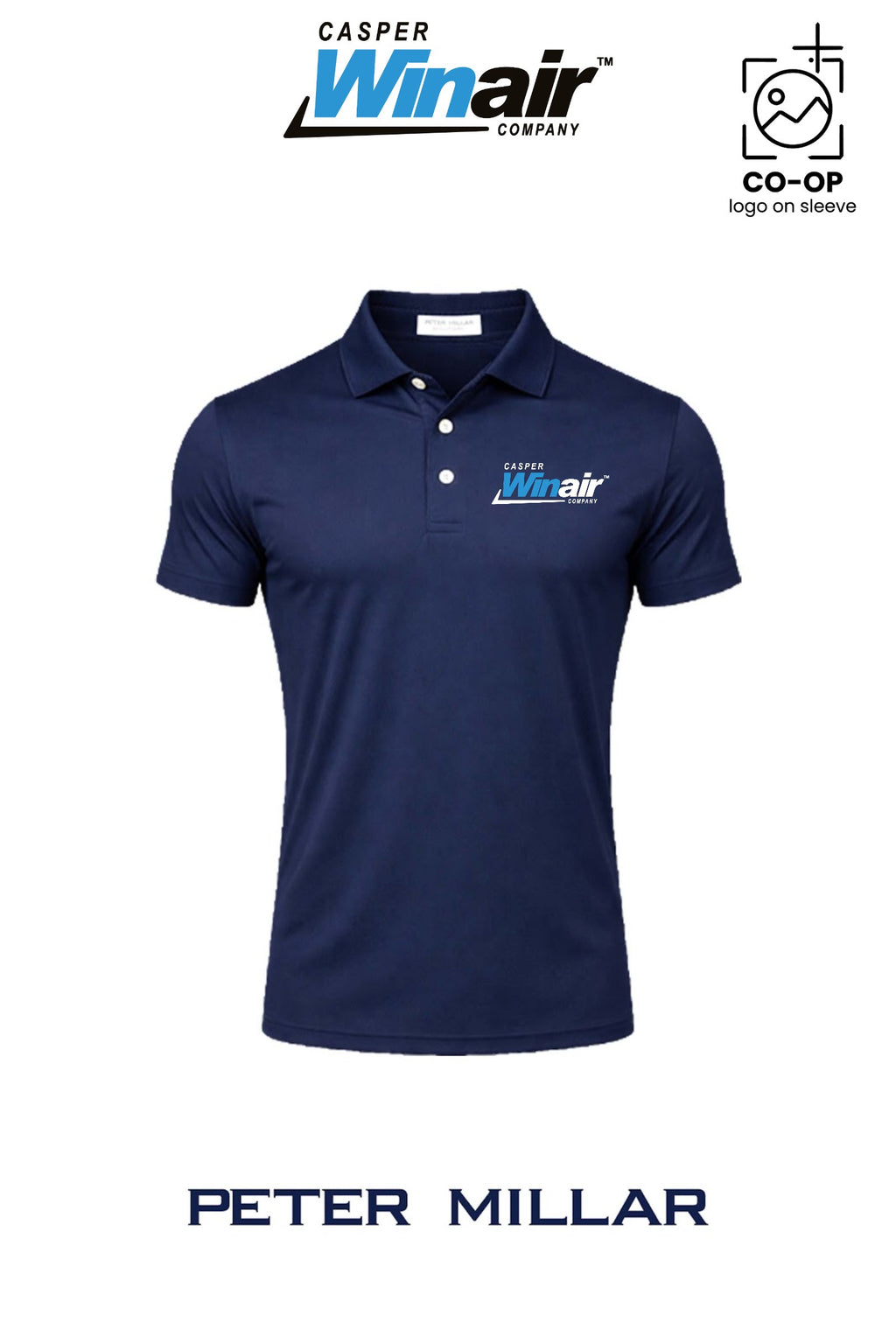 Peter Millar Mens Solid Performance Polo - Self Collar - Casper Winair