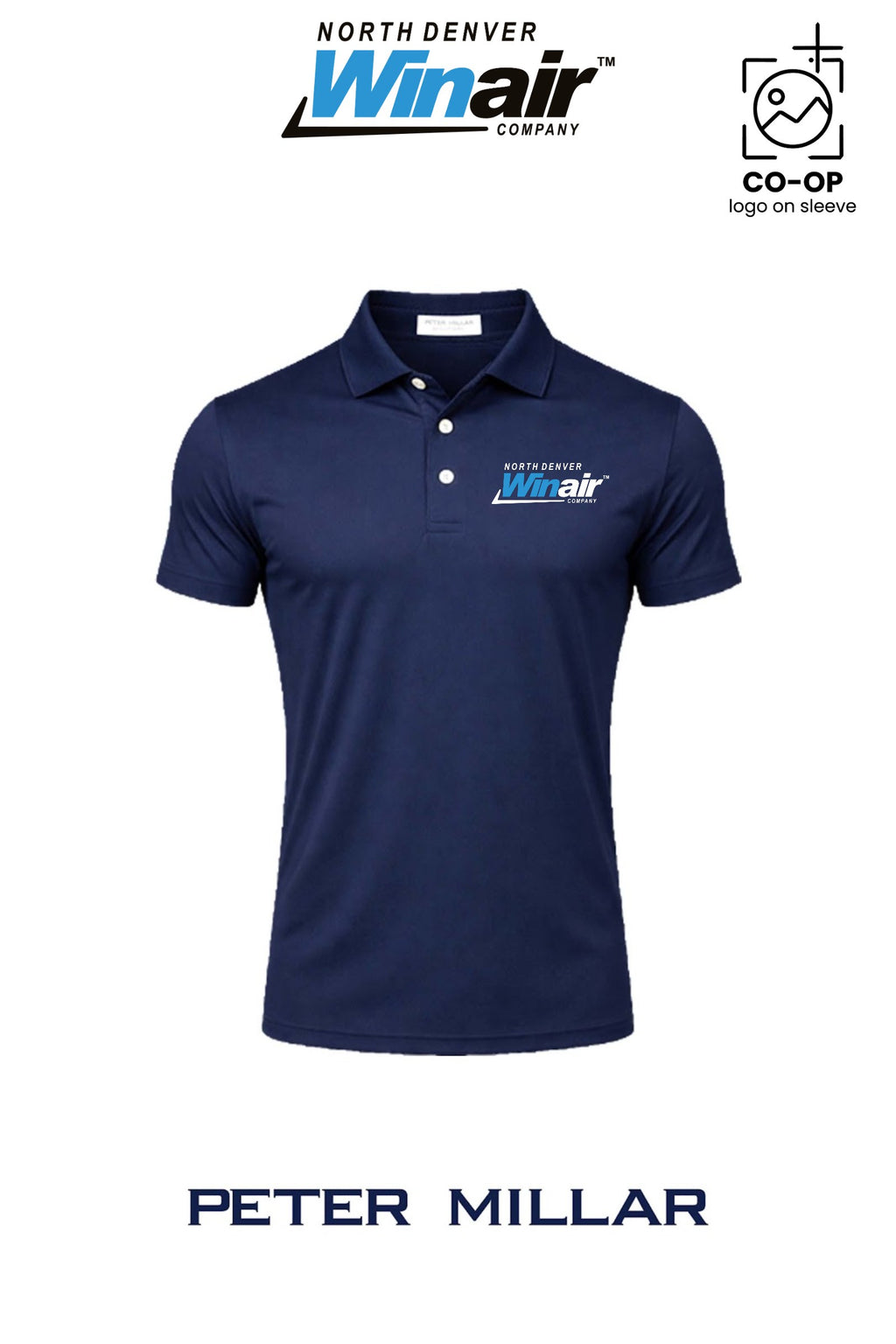 Peter Millar Mens Solid Performance Polo - Self Collar - North Denver Winair