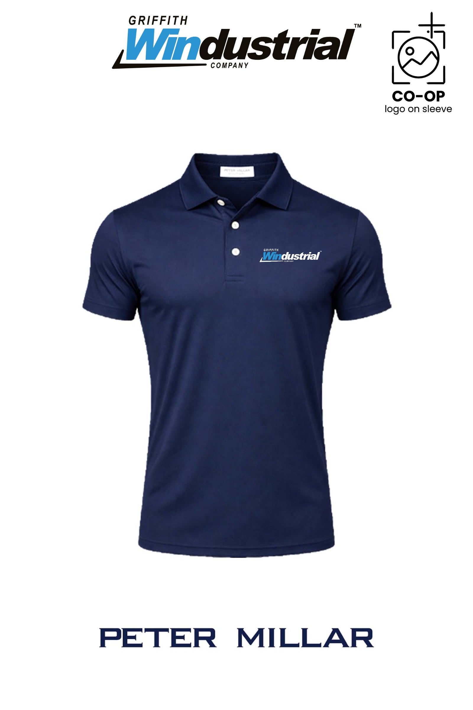 Peter Millar Mens Solid Performance Polo - Self Collar - Griffith Windustrial