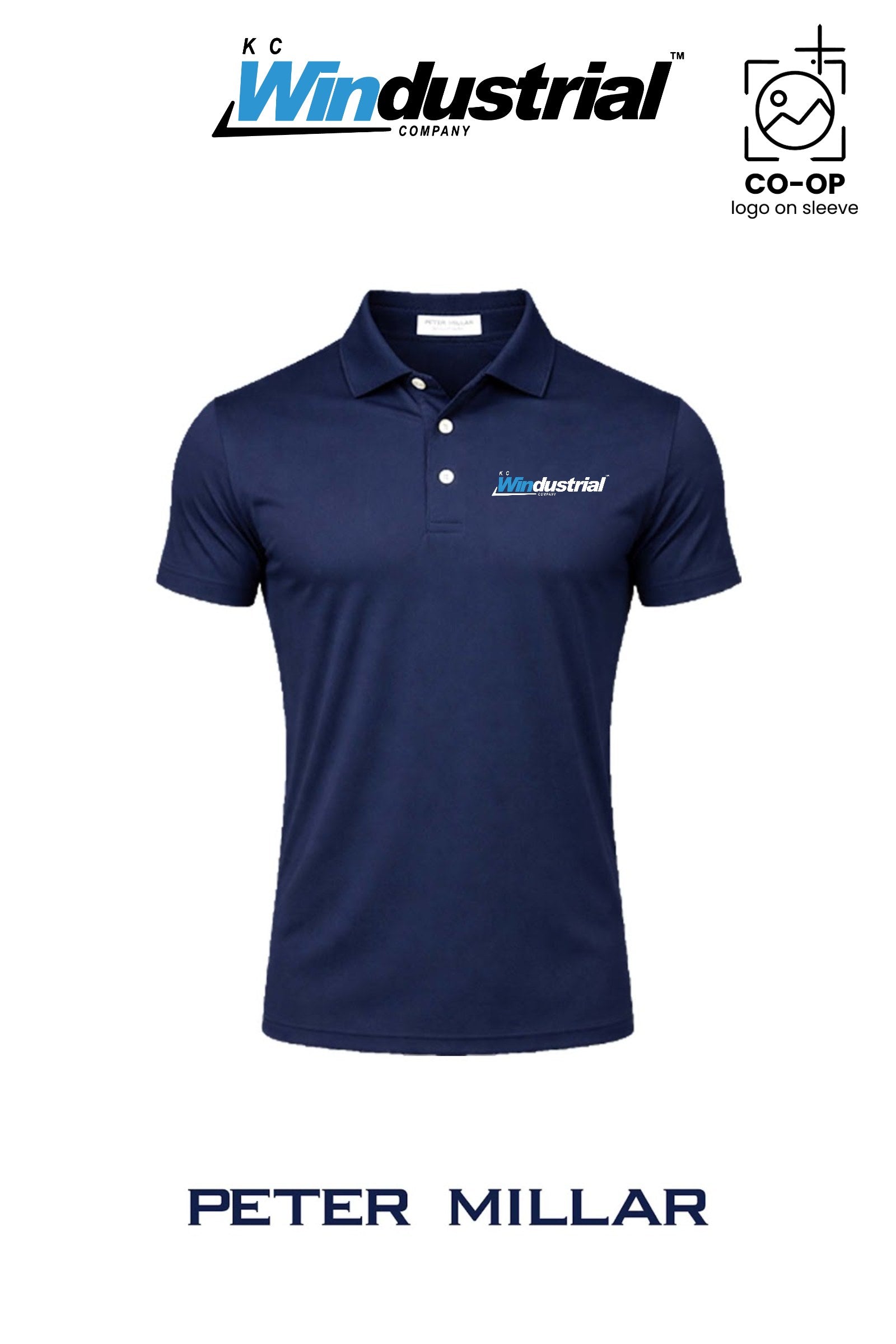 Peter Millar Mens Solid Performance Polo - Self Collar - KC Windustrial