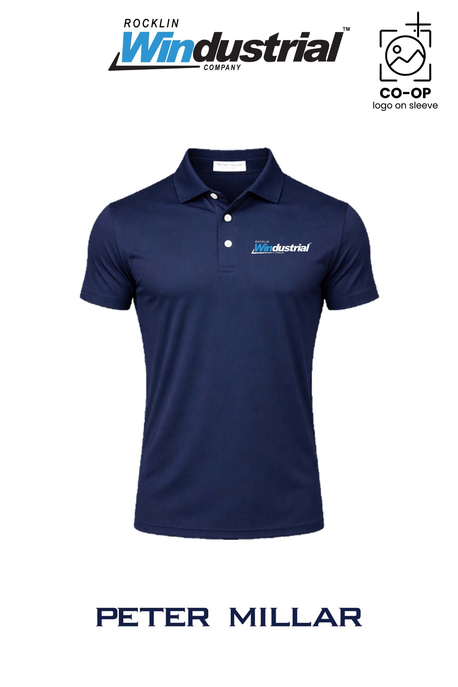 Peter Millar Mens Solid Performance Polo - Self Collar - Rocklin Windustrial