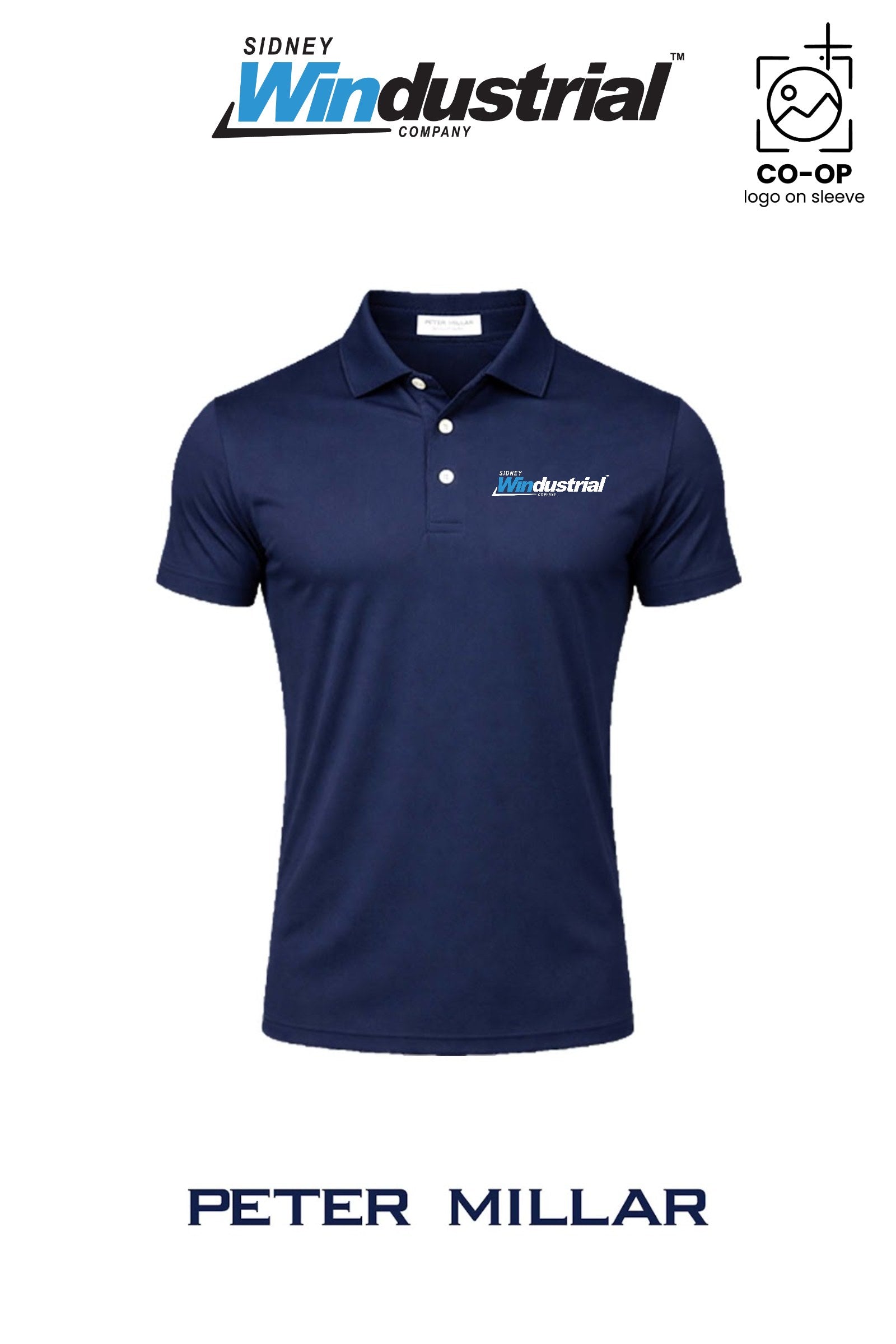 Peter Millar Mens Solid Performance Polo - Self Collar - Sidney Windustrial