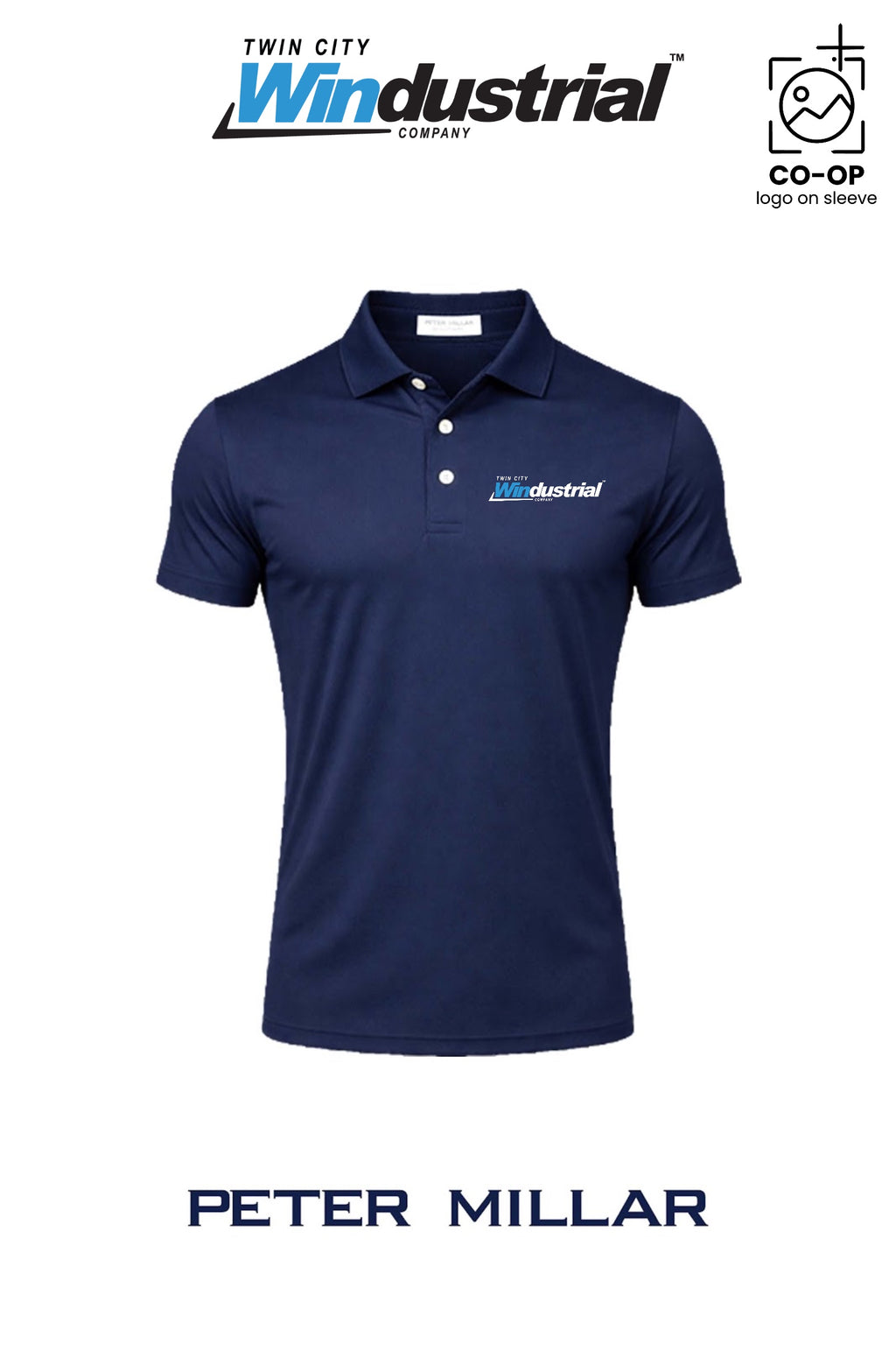 Peter Millar Mens Solid Performance Polo - Self Collar - Twin City Windustrial