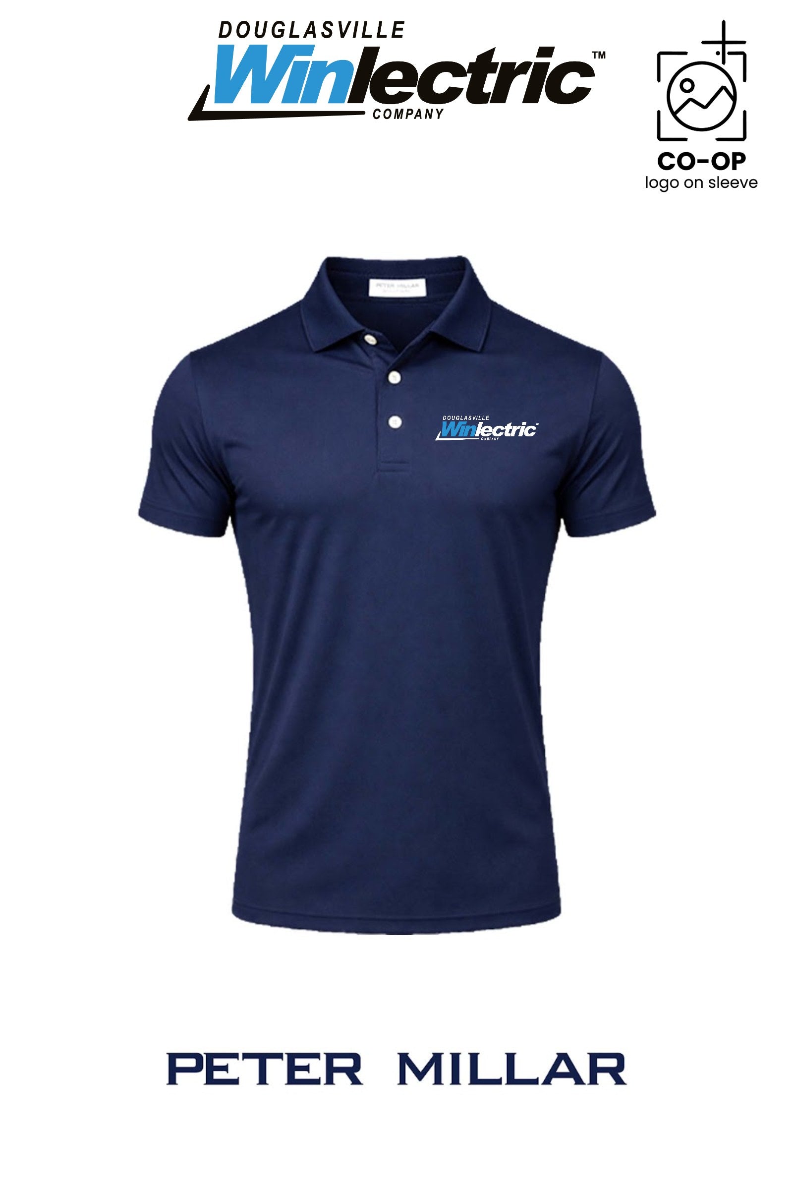 Peter Millar Mens Solid Performance Polo - Self Collar - Douglasville Winlectric
