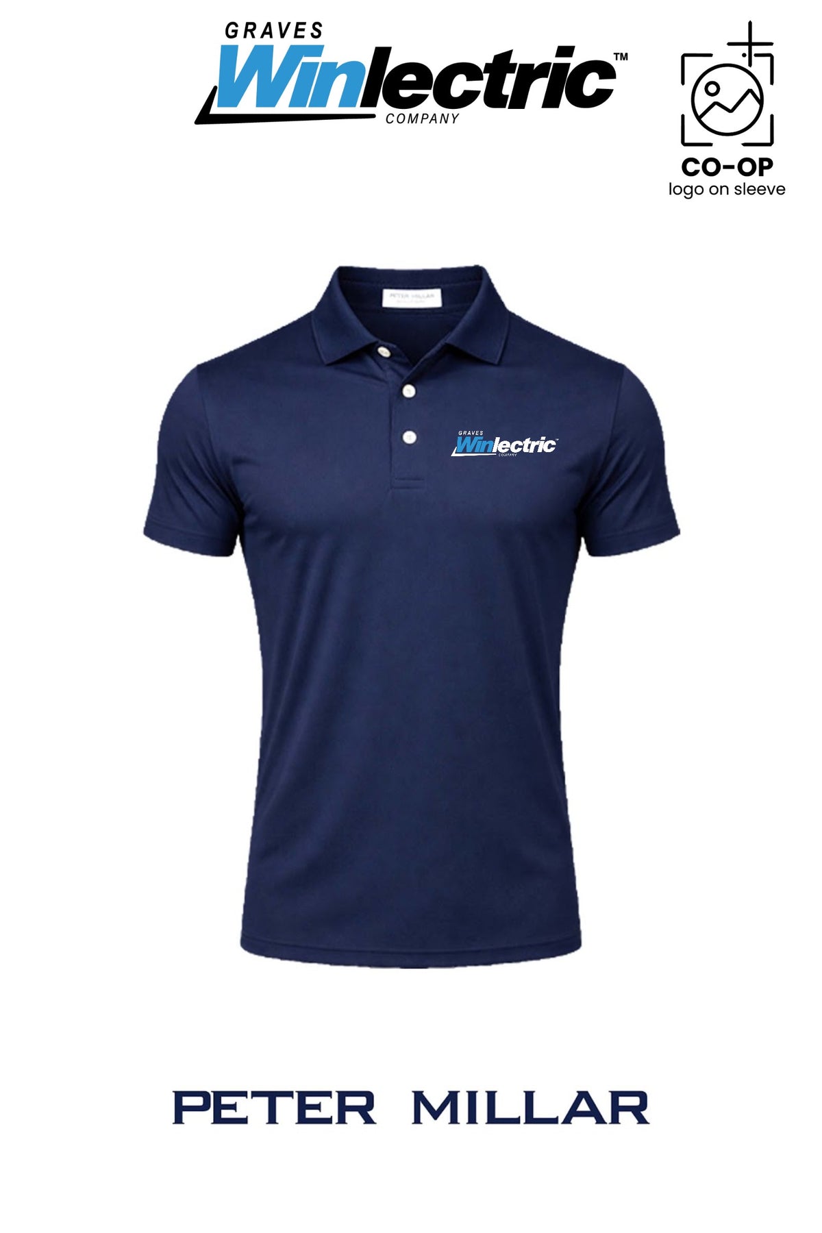 Peter Millar Mens Solid Performance Polo - Self Collar - Graves Winlectric