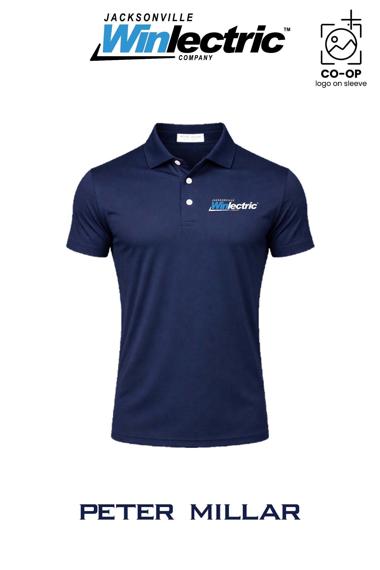 Peter Millar Mens Solid Performance Polo - Self Collar - Jacksonville Winlectric