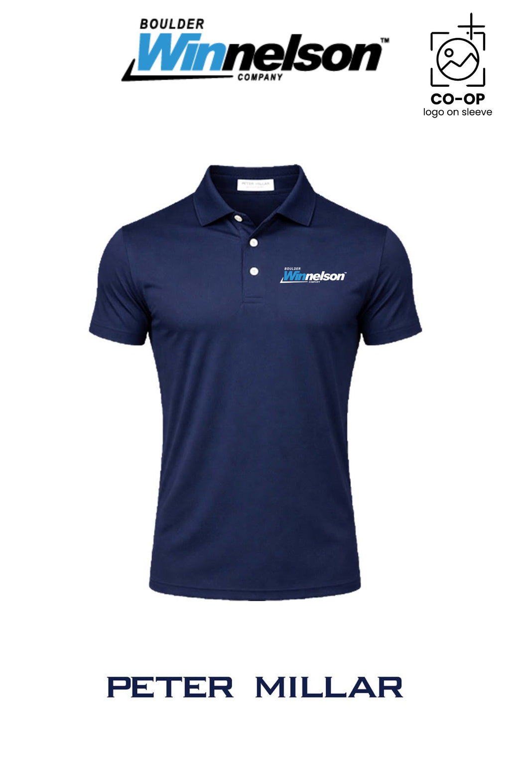 Peter Millar Mens Solid Performance Polo - Self Collar - Boulder Winnelson