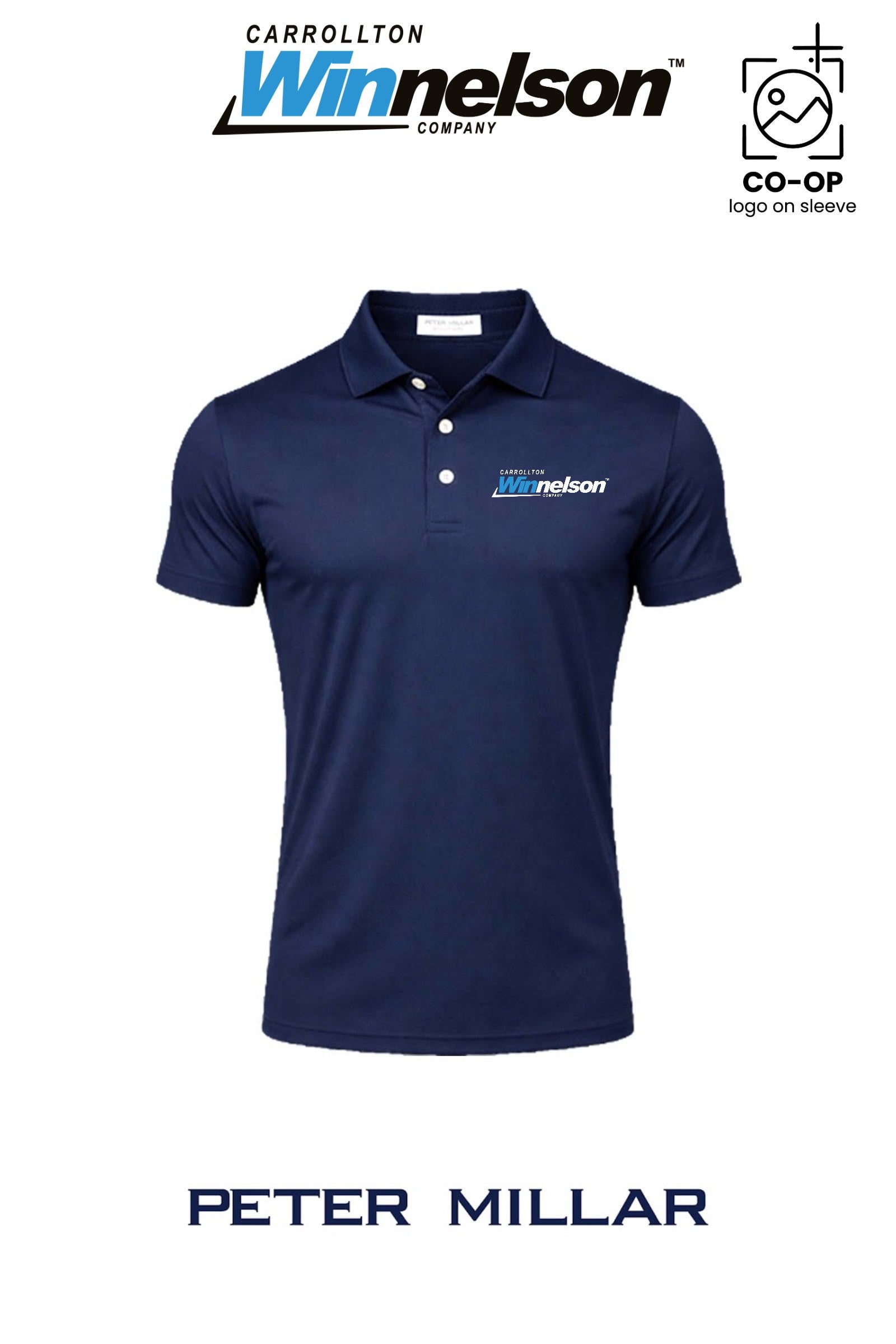 Peter Millar Mens Solid Performance Polo - Self Collar - Carrollton Winnelson