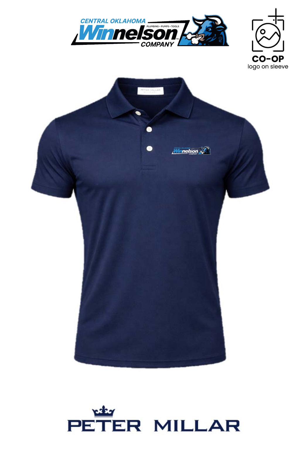 Peter Millar Mens Solid Performance Polo - Self Collar - Winnelson Central Oklahoma