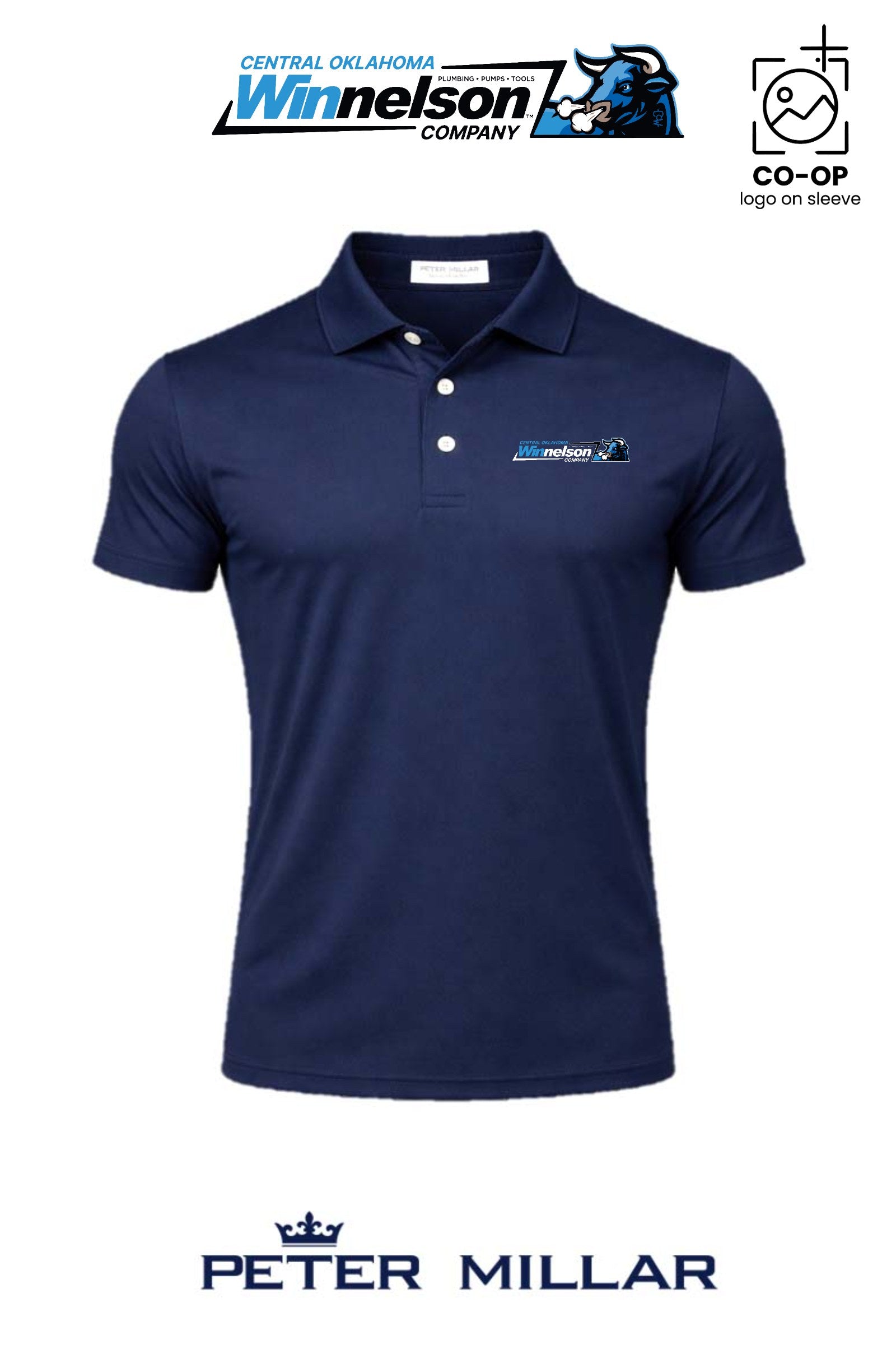 Peter Millar Mens Solid Performance Polo - Self Collar - Winnelson Central Oklahoma