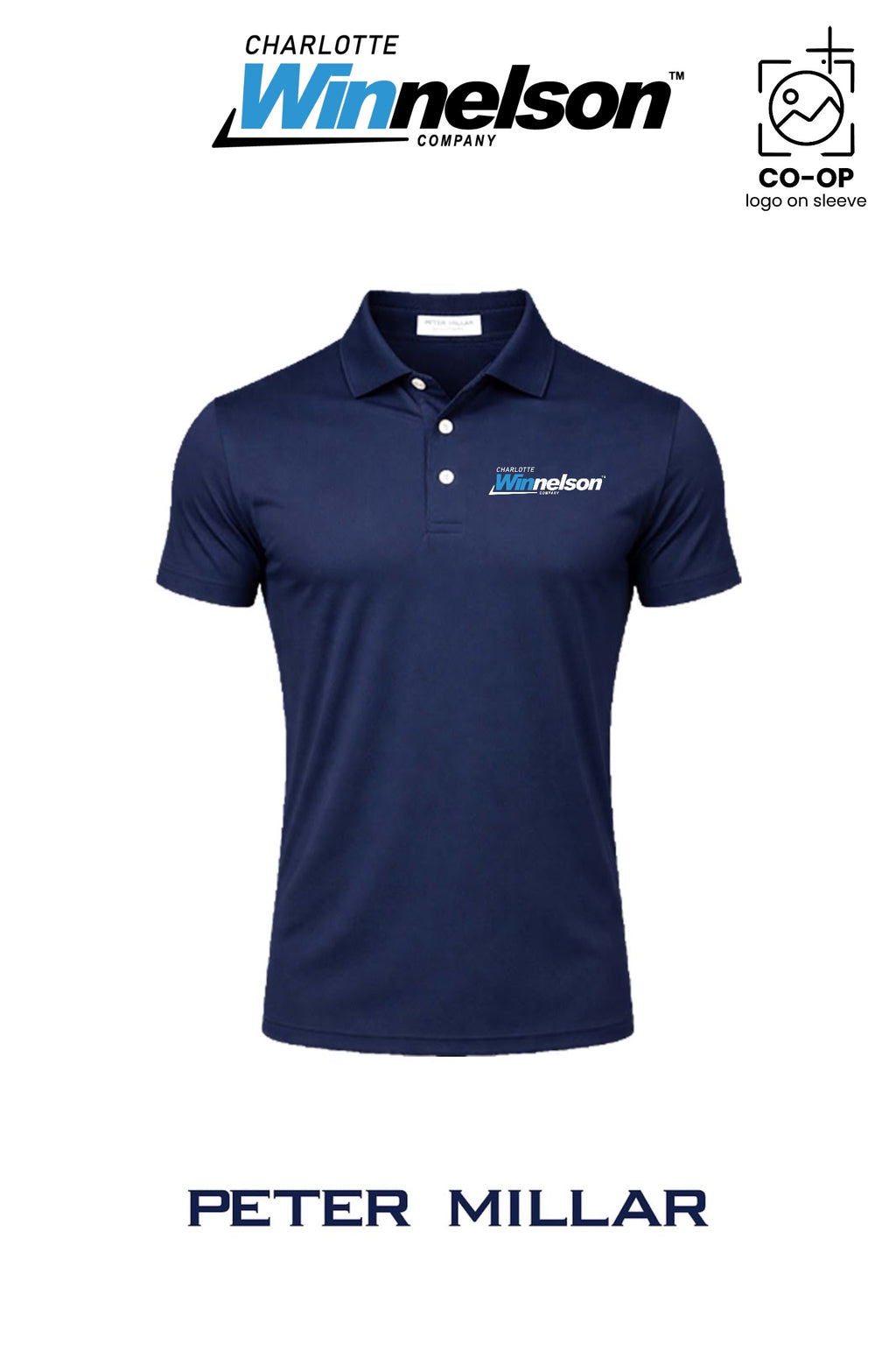 Peter Millar Mens Solid Performance Polo - Self Collar - Charlotte Winnelson