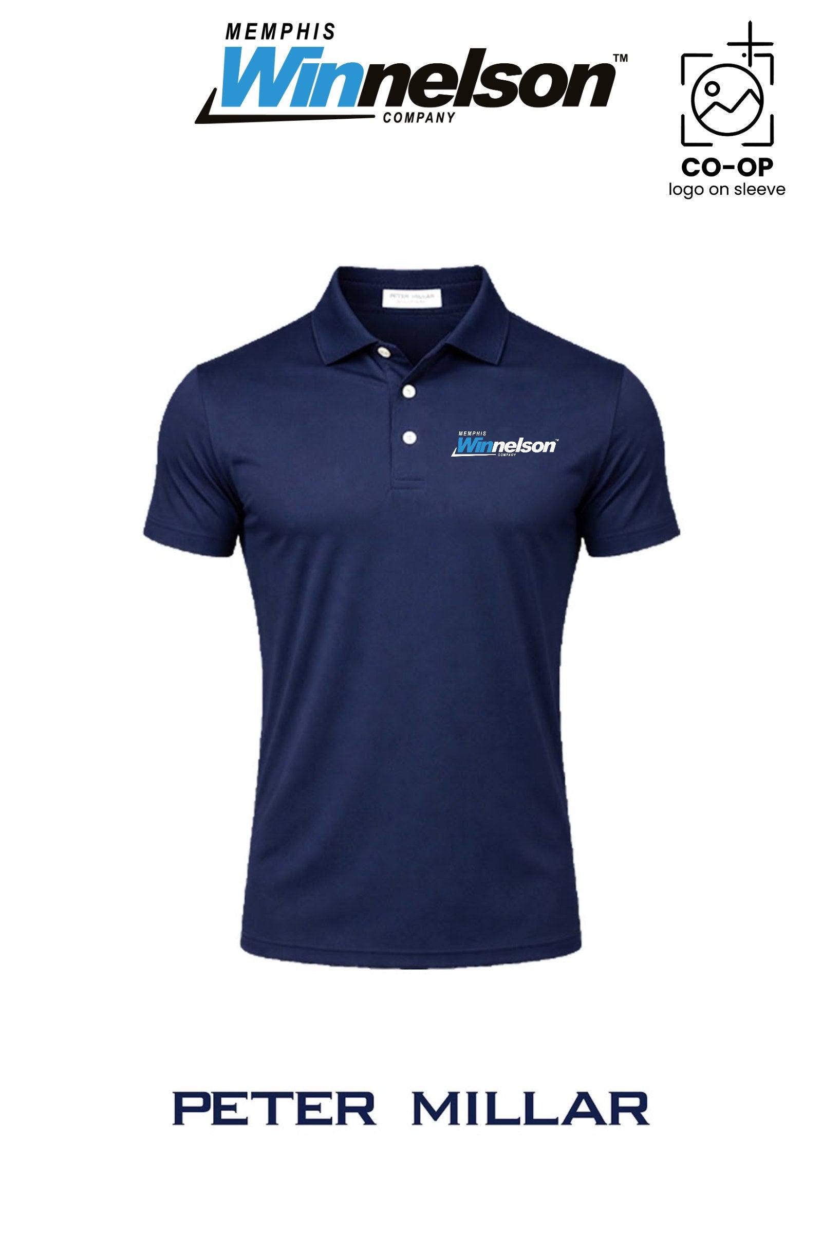 Peter Millar Mens Solid Performance Polo - Self Collar - Memphis Winnelson