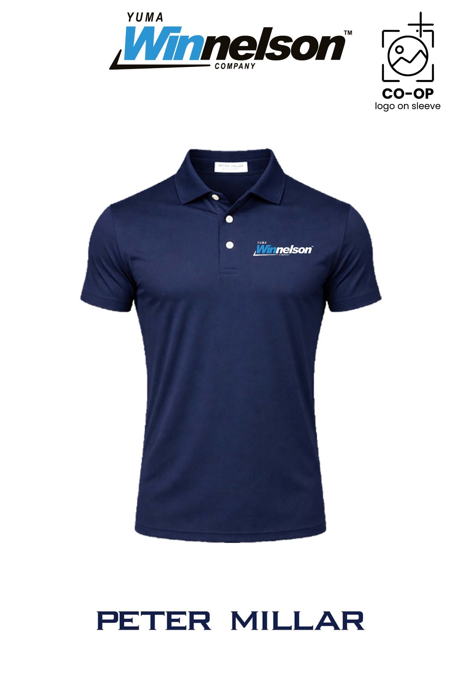 Peter Millar Mens Solid Performance Polo - Self Collar - Yuma Winnelson