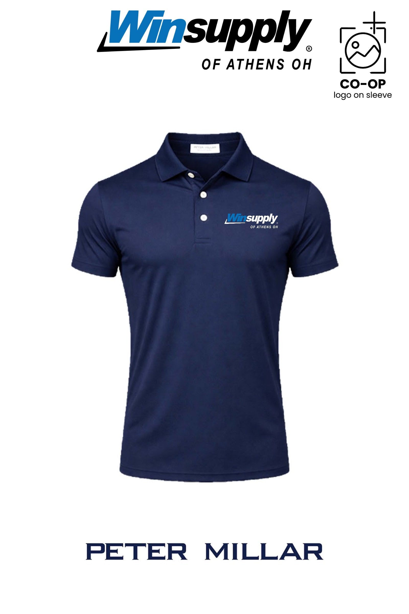 Peter Millar Mens Solid Performance Polo - Self Collar - Winsupply of Athens OH
