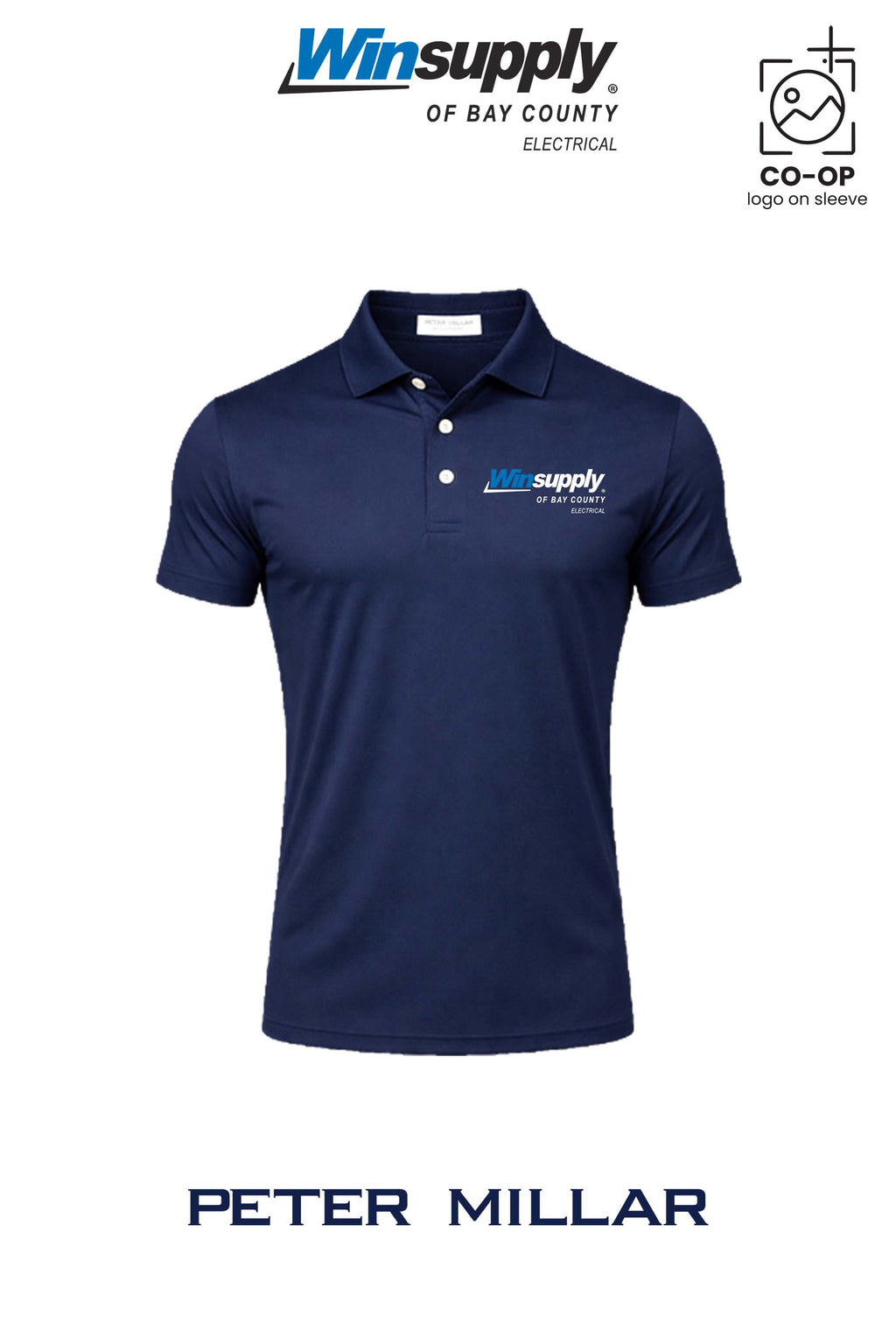 Peter Millar Mens Solid Performance Polo - Self Collar - Winsupply Bay County FL