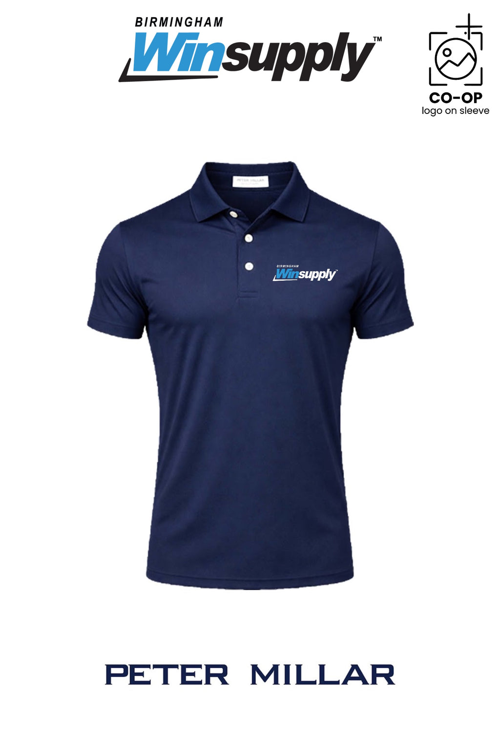 Peter Millar Mens Solid Performance Polo - Self Collar - Birmingham Winsupply