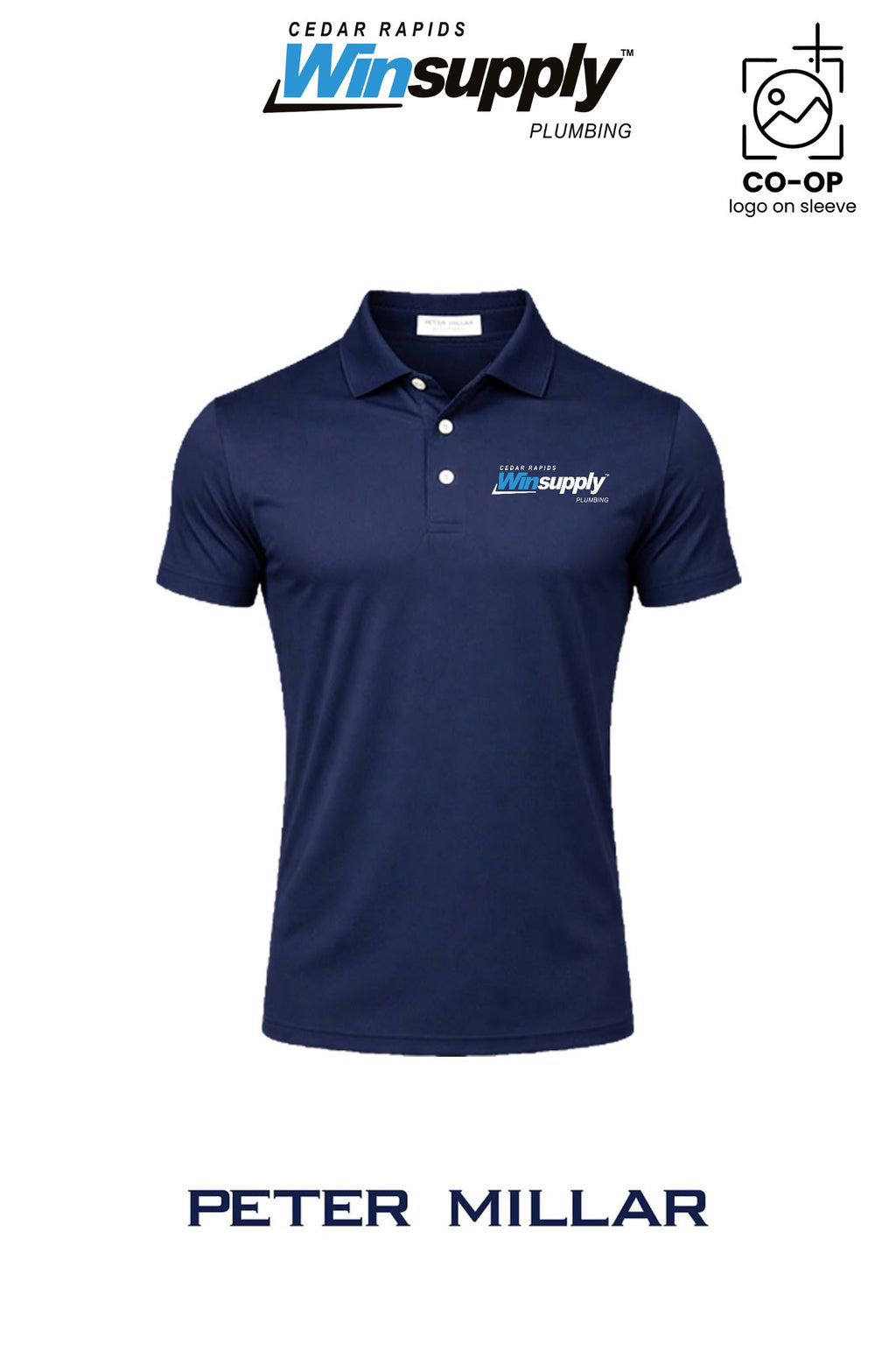 Peter Millar Mens Solid Performance Polo - Self Collar - Cedar Rapids Winsupply