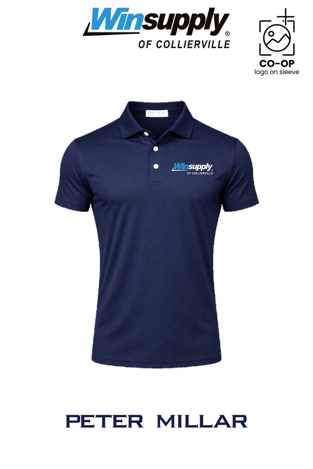 Peter Millar Mens Solid Performance Polo - Self Collar - Winsupply of Collierville