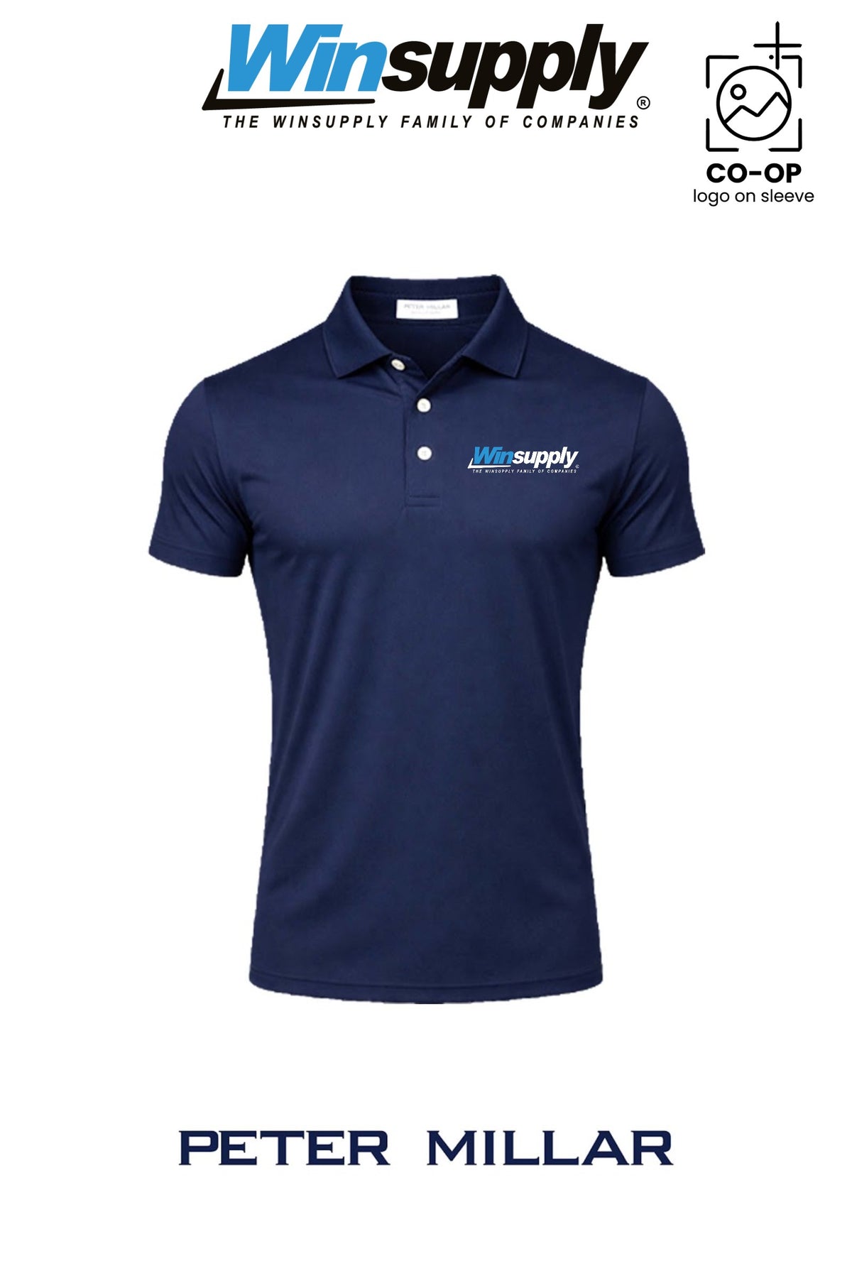 Peter Millar Mens Solid Performance Polo - Self Collar - Winsupply of Coraopolis
