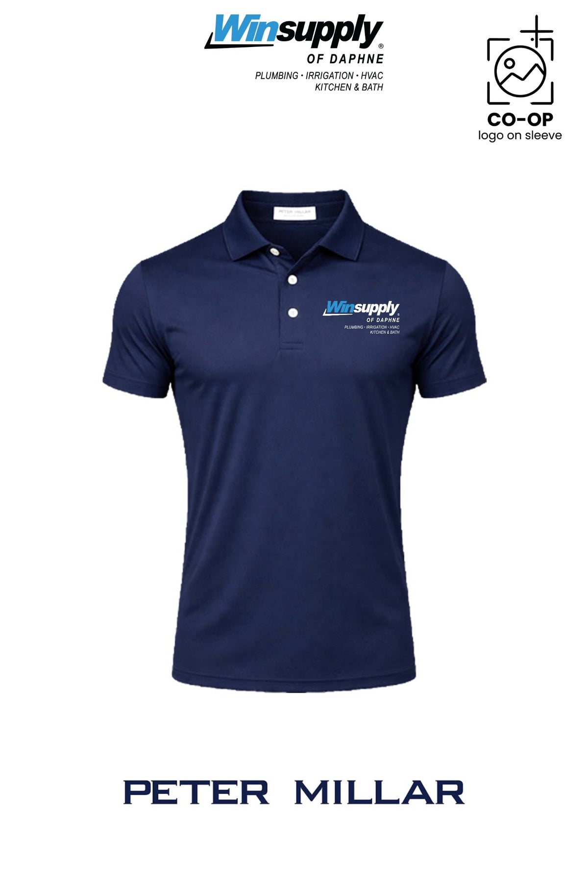 Peter Millar Mens Solid Performance Polo - Self Collar - Winsupply of Daphne