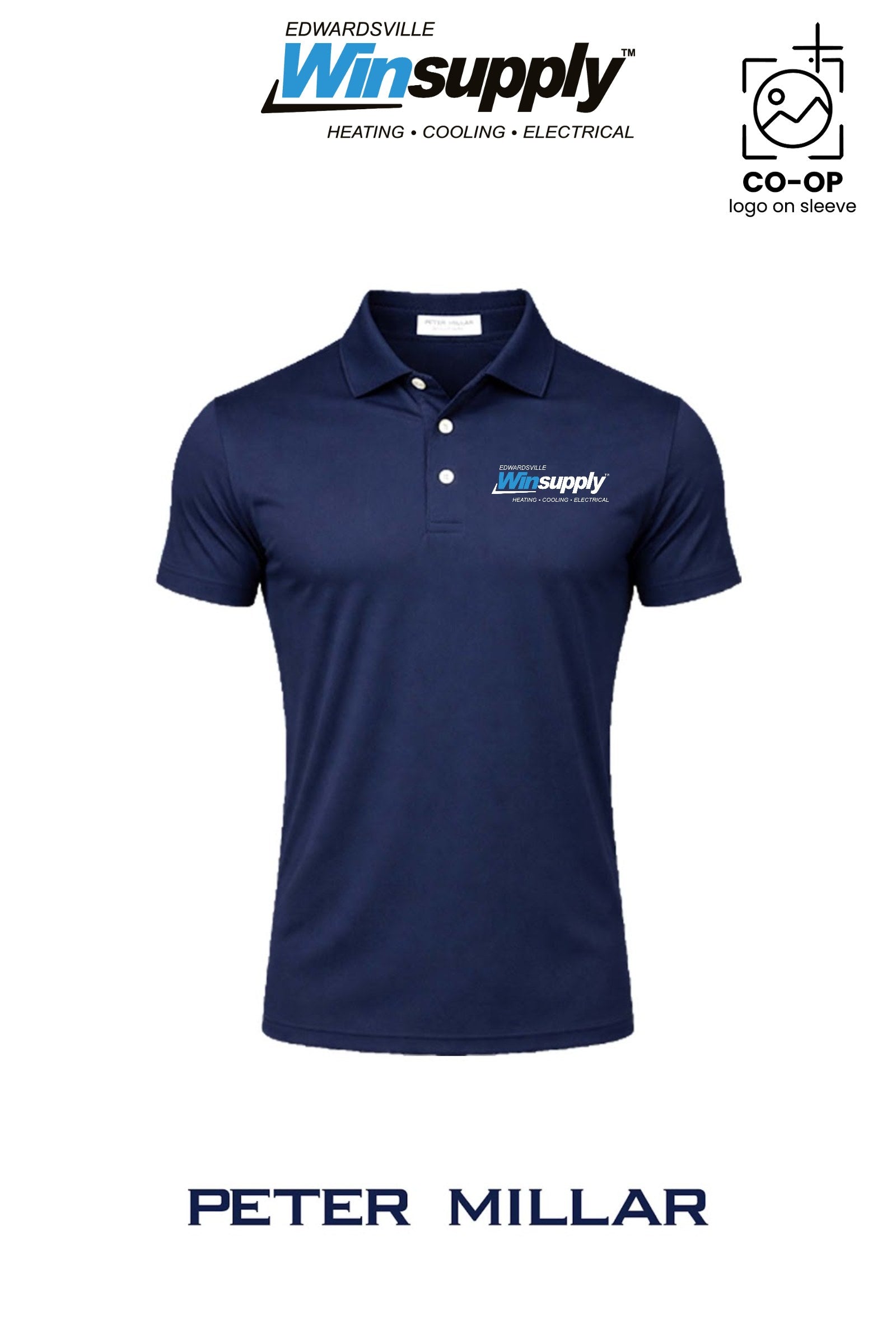 Peter Millar Mens Solid Performance Polo - Self Collar - Edwardsville Winsupply
